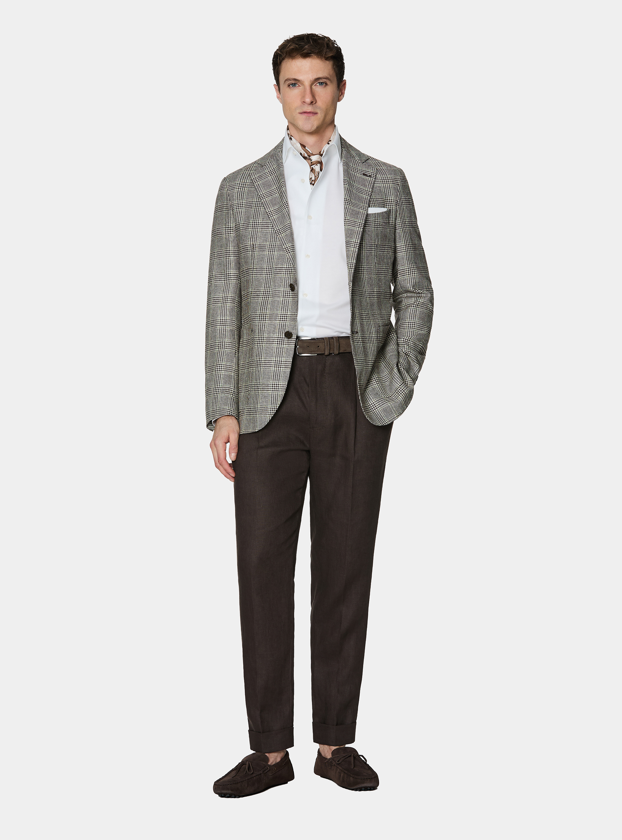 Pure silk patterned blazer, MUD