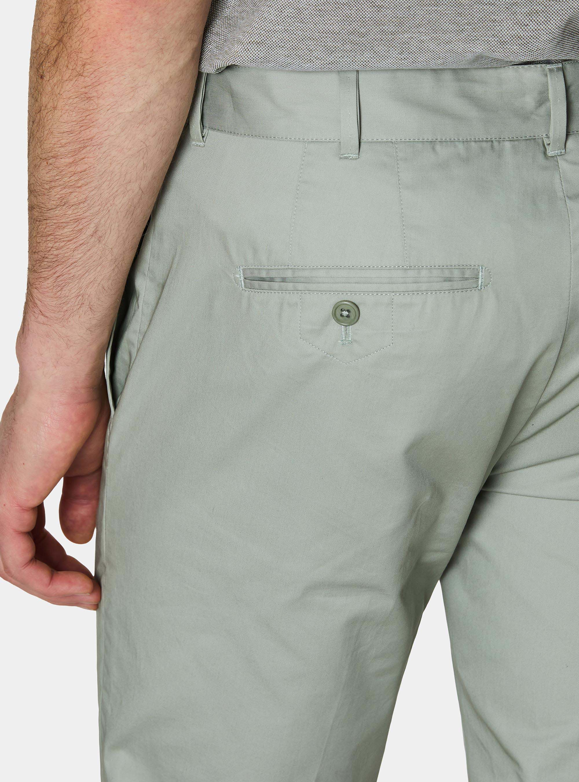 Lightweight twill slim fit chino trousers, VERDE GIADA 0655C