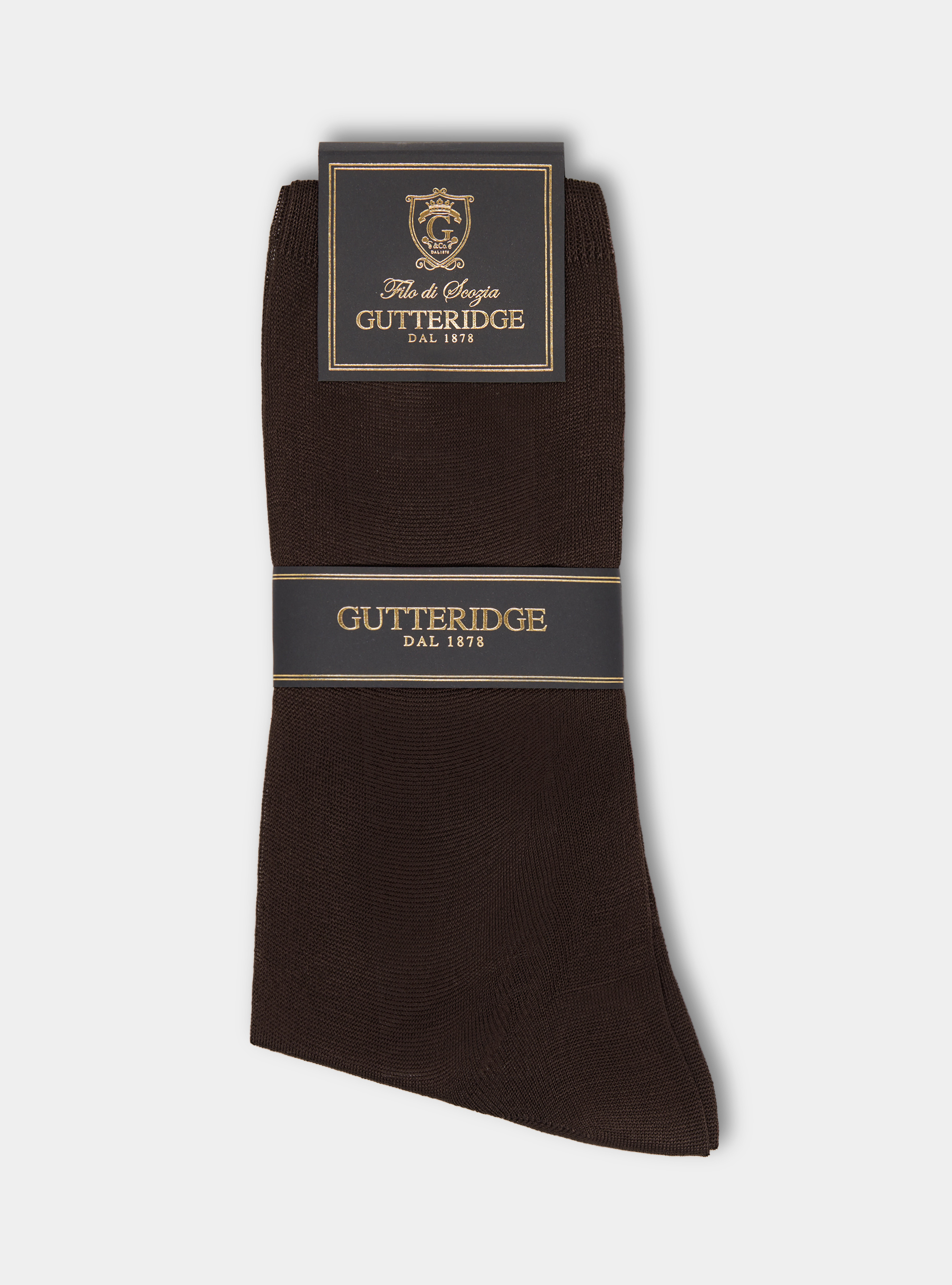 Long socks made of Scottish yarn, MARRONE 0508C