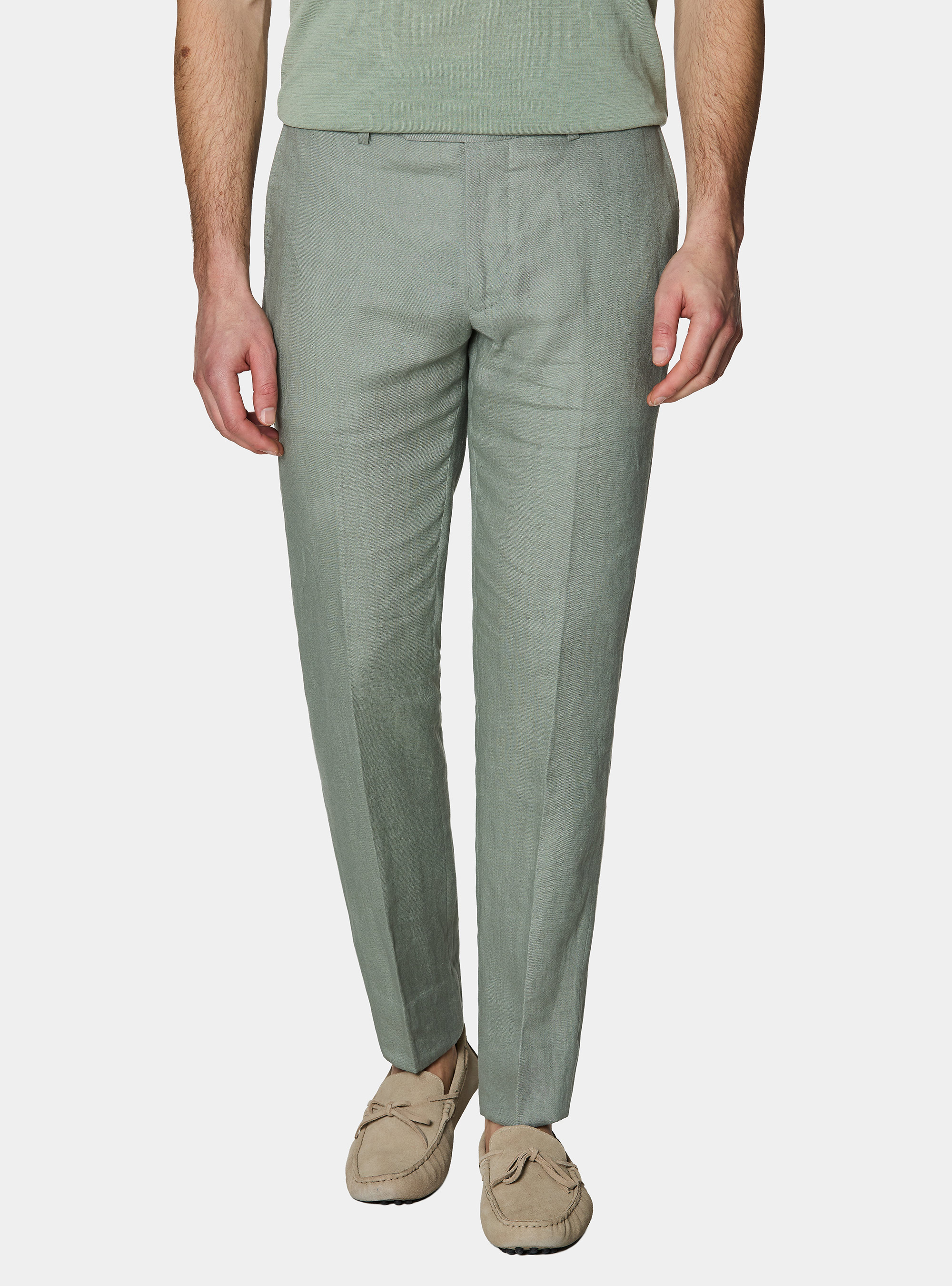 Pure linen suit trousers, SALVIA 0602C