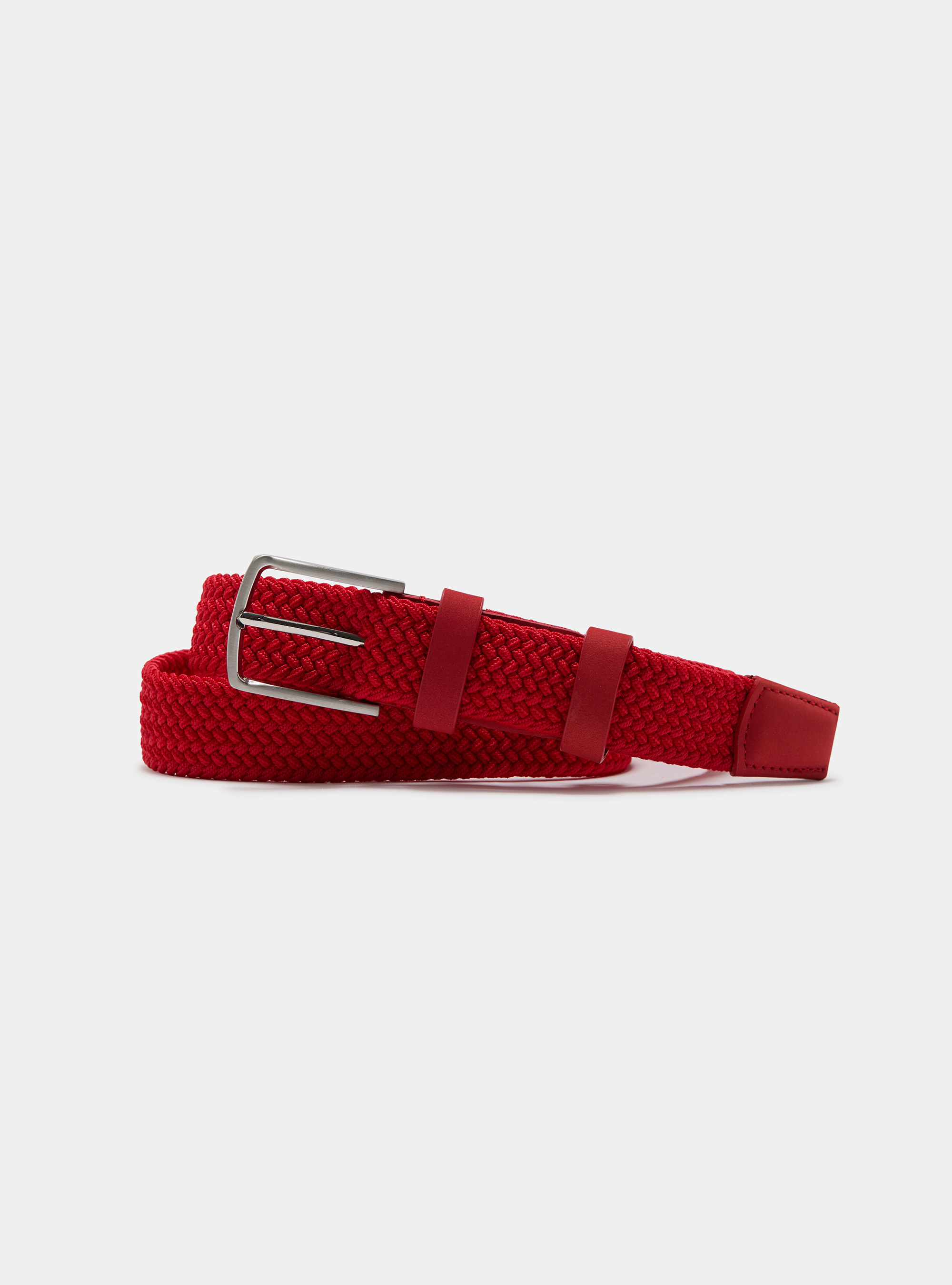 Elastic braided belt, RED