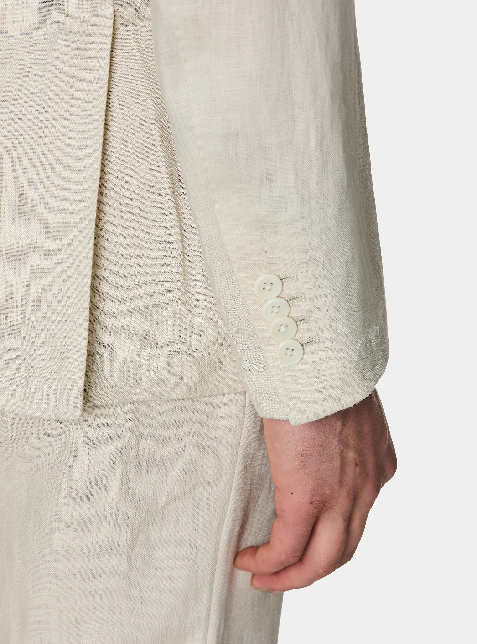 Veste cor&eacute;enne en pur lin, &Atilde; CRU
