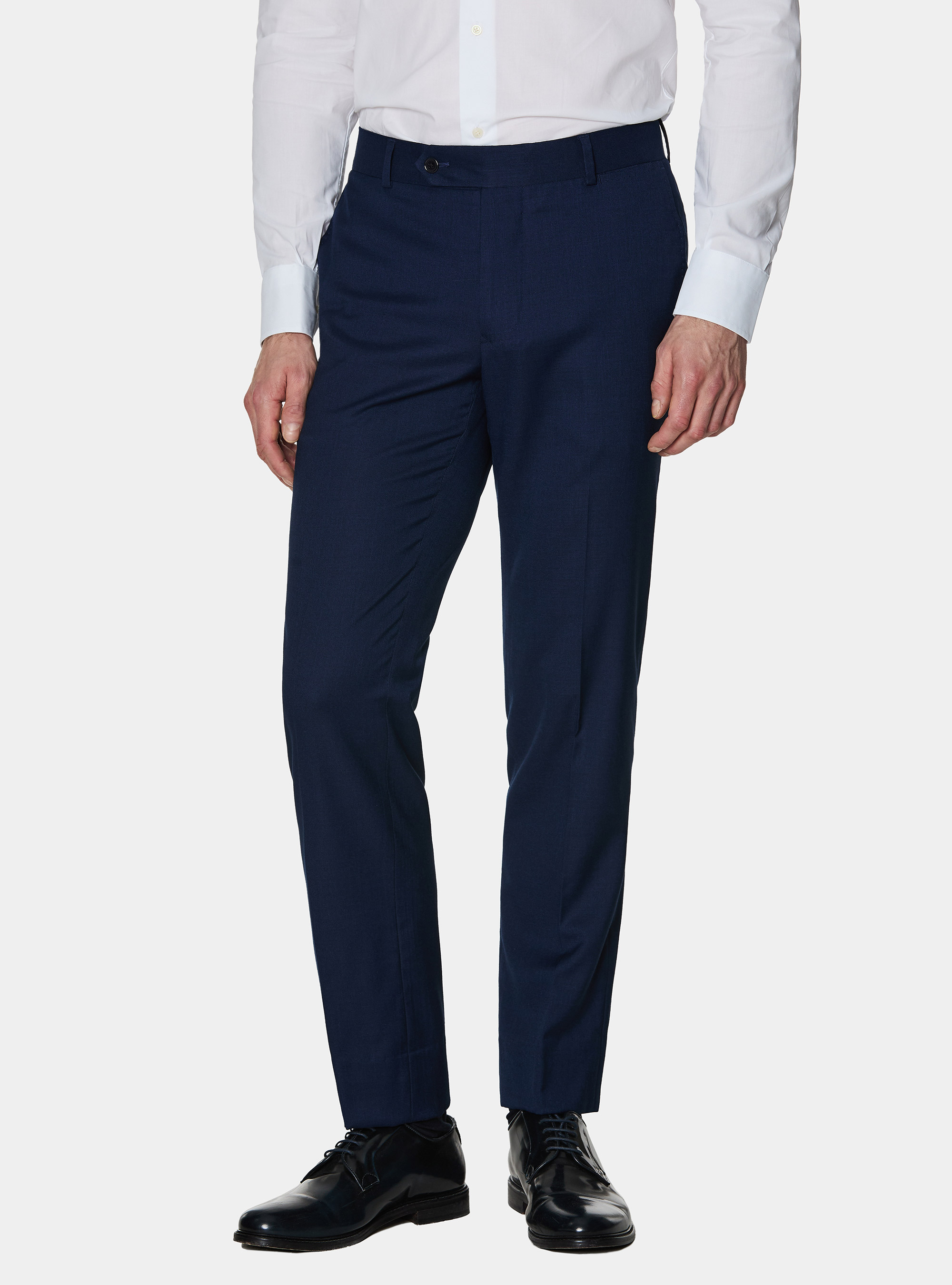 Hopsack suit trousers, NAVY BLUE