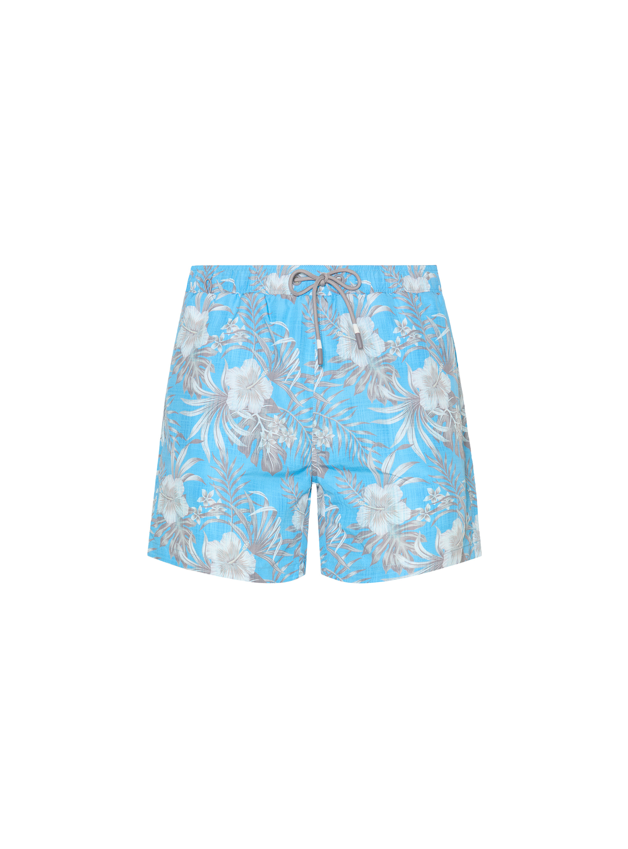 Ba&ntilde;ador con estampado floral, CELESTE