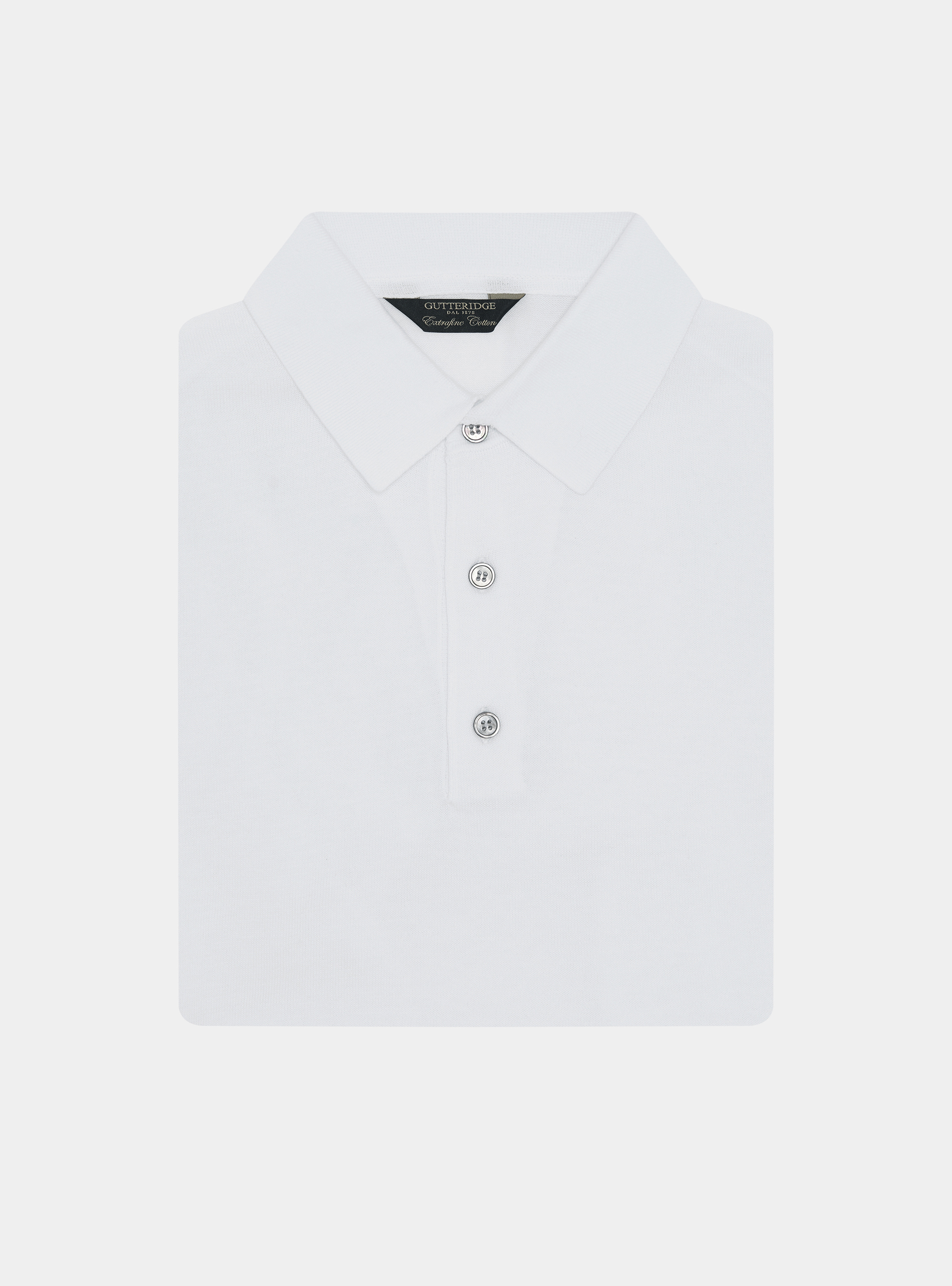 Polo de punto de algod&oacute;n extrafino, BLANCO