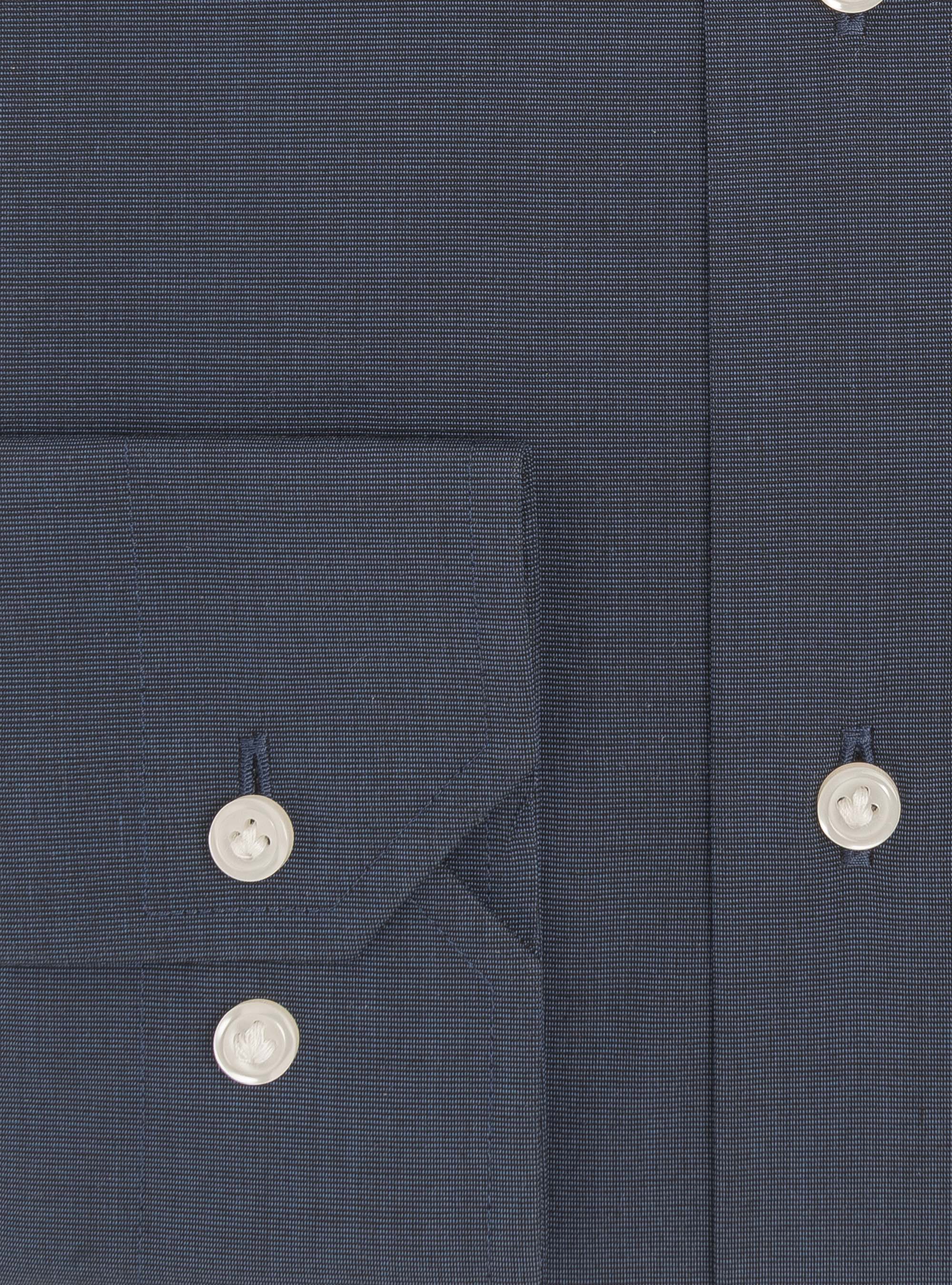 Cotton fil a fil shirt with semi French collar, NAVY BLUE