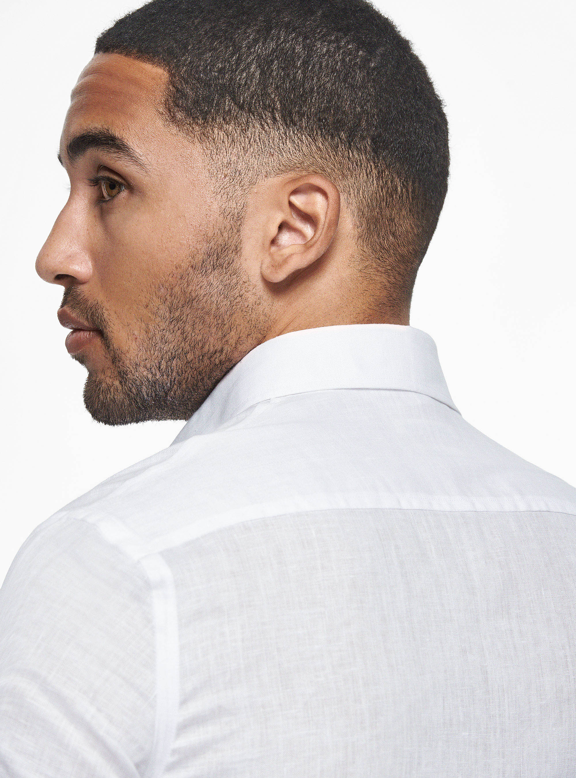 Pure linen polo shirt, WHITE