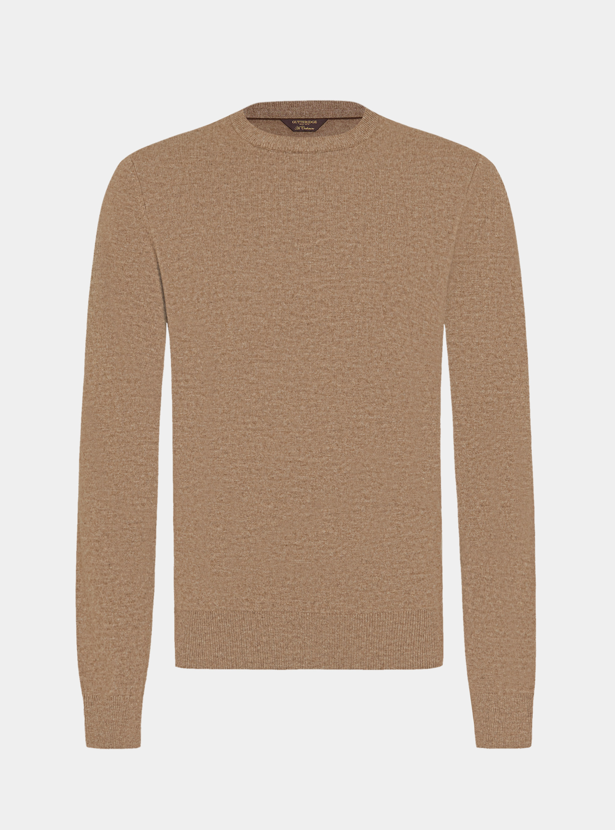 Maglia girocollo in lana lambswool e cashmere, FANGO