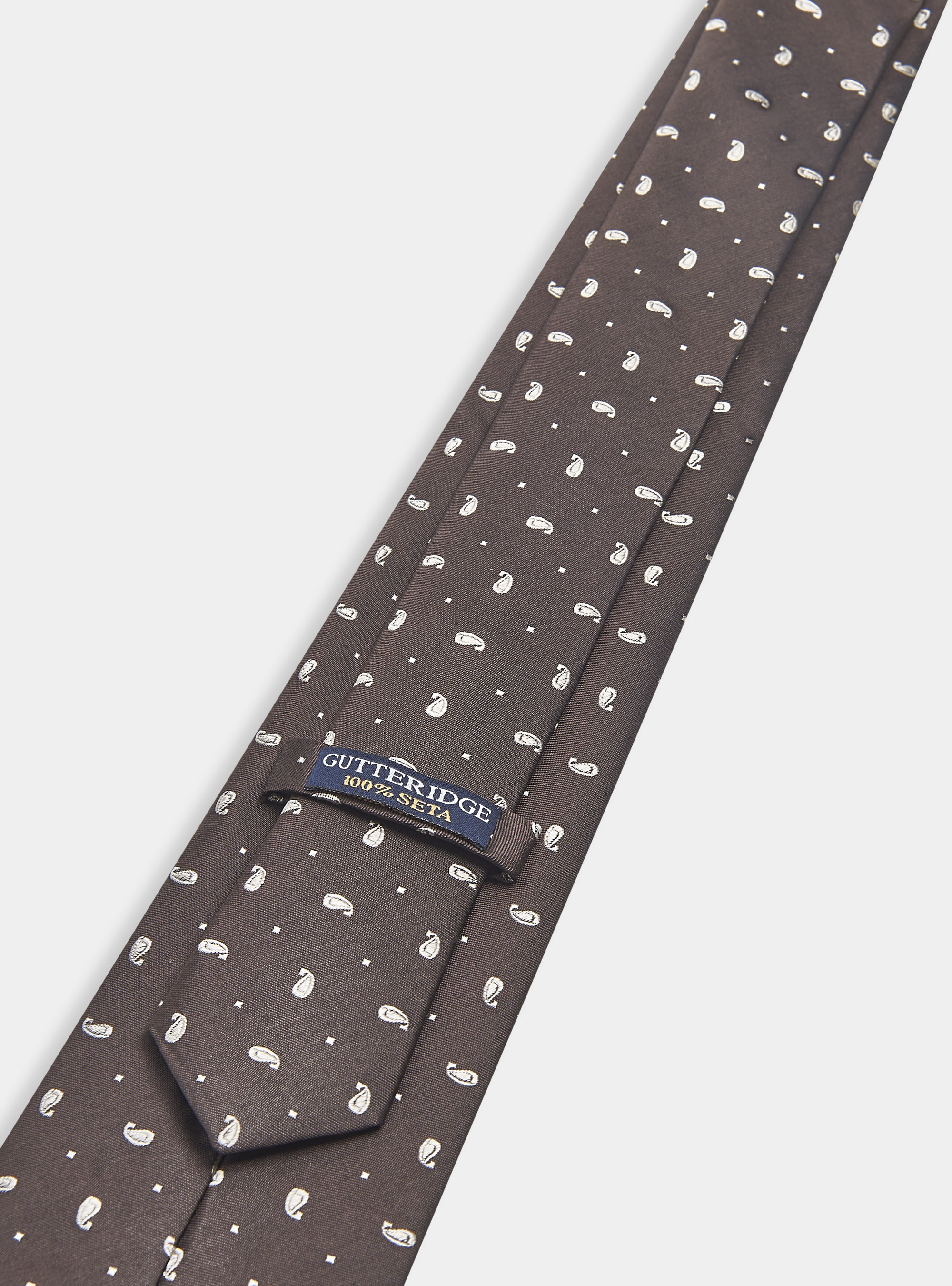 Jacquard silk tie, BROWN/ECRU B093