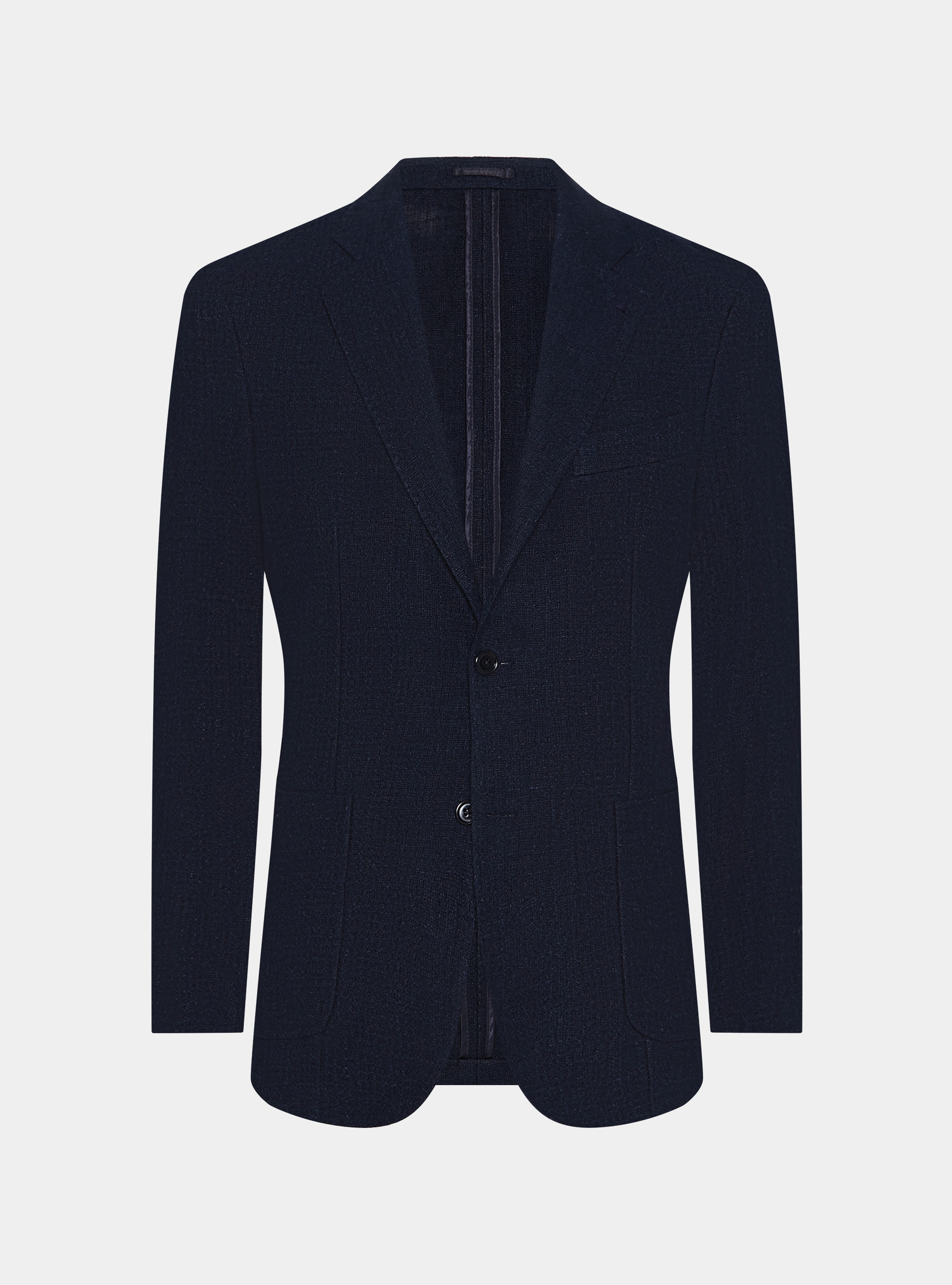 Linen crepe blazer, NAVY BLUE