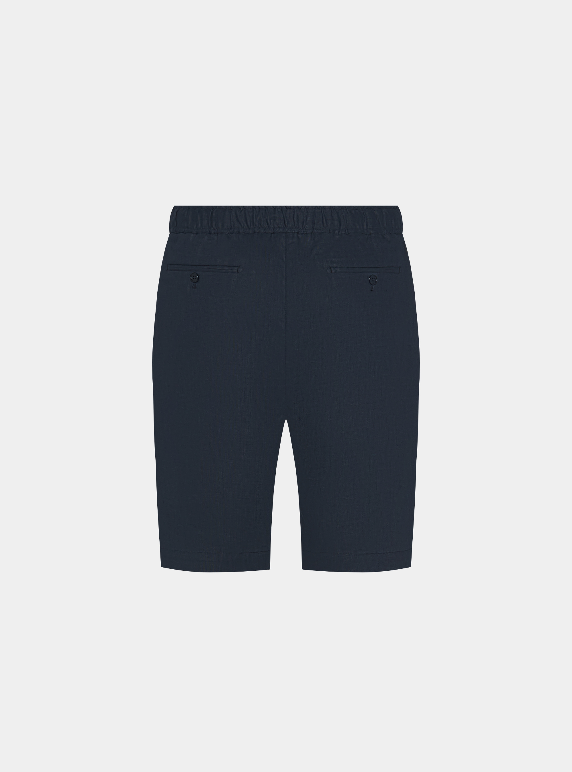 Bermuda in puro lino con elastico, BLU NAVY