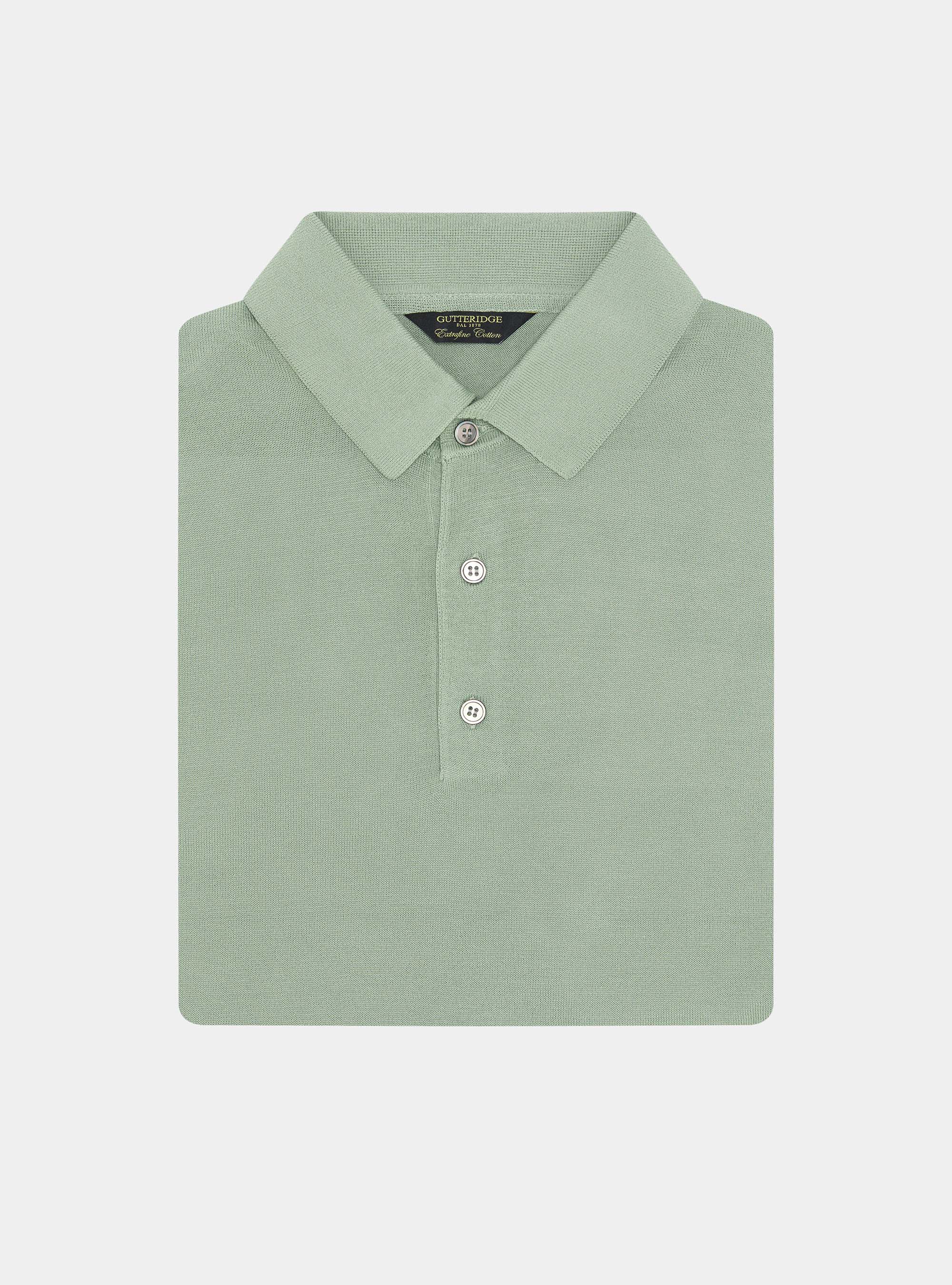 Poloshirt aus extrafeinem Baumwollstrick, SALVIA 0602C