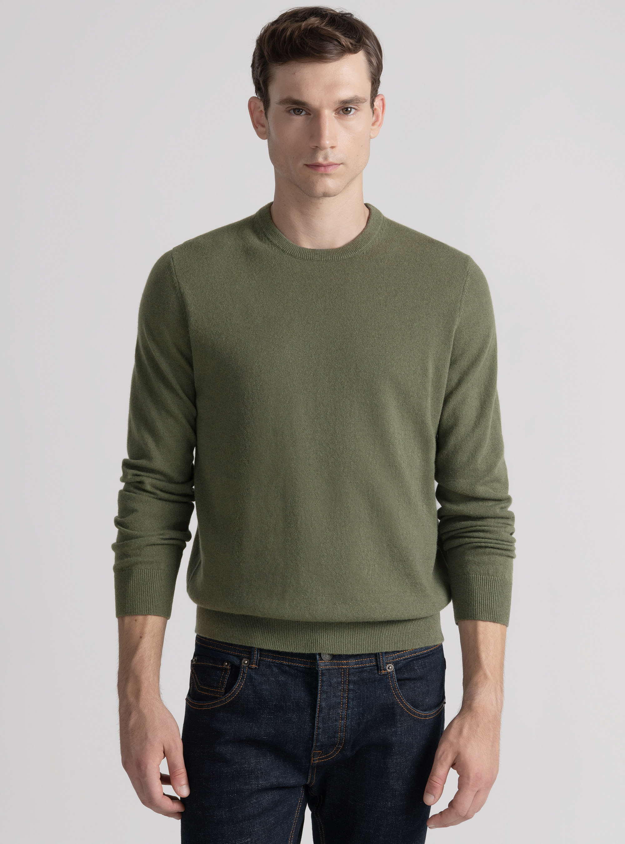 Cashmere crew-neck sweater, SALVIA 0602C