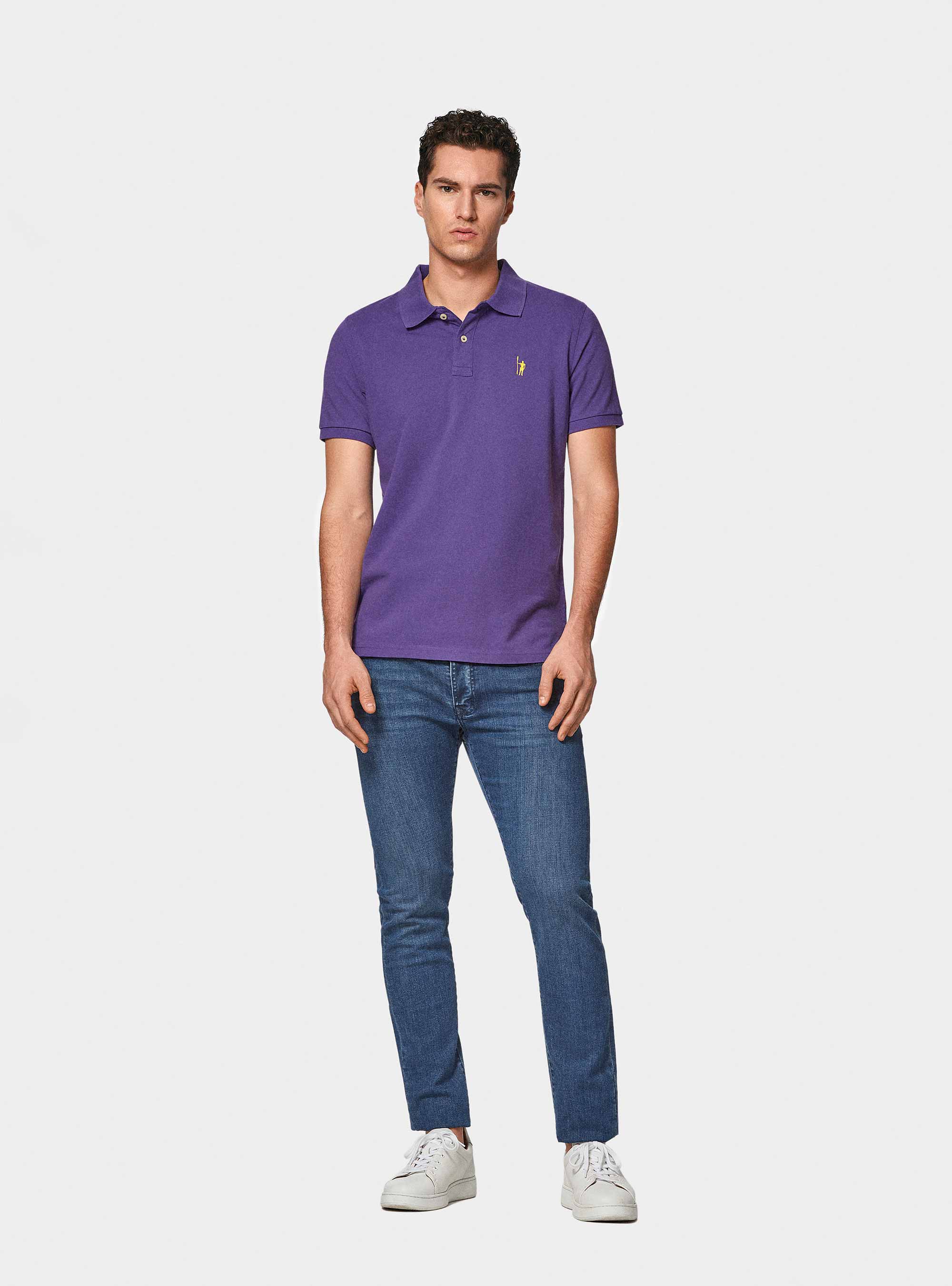 Polo classica in piquet, VIOLA CHIARO