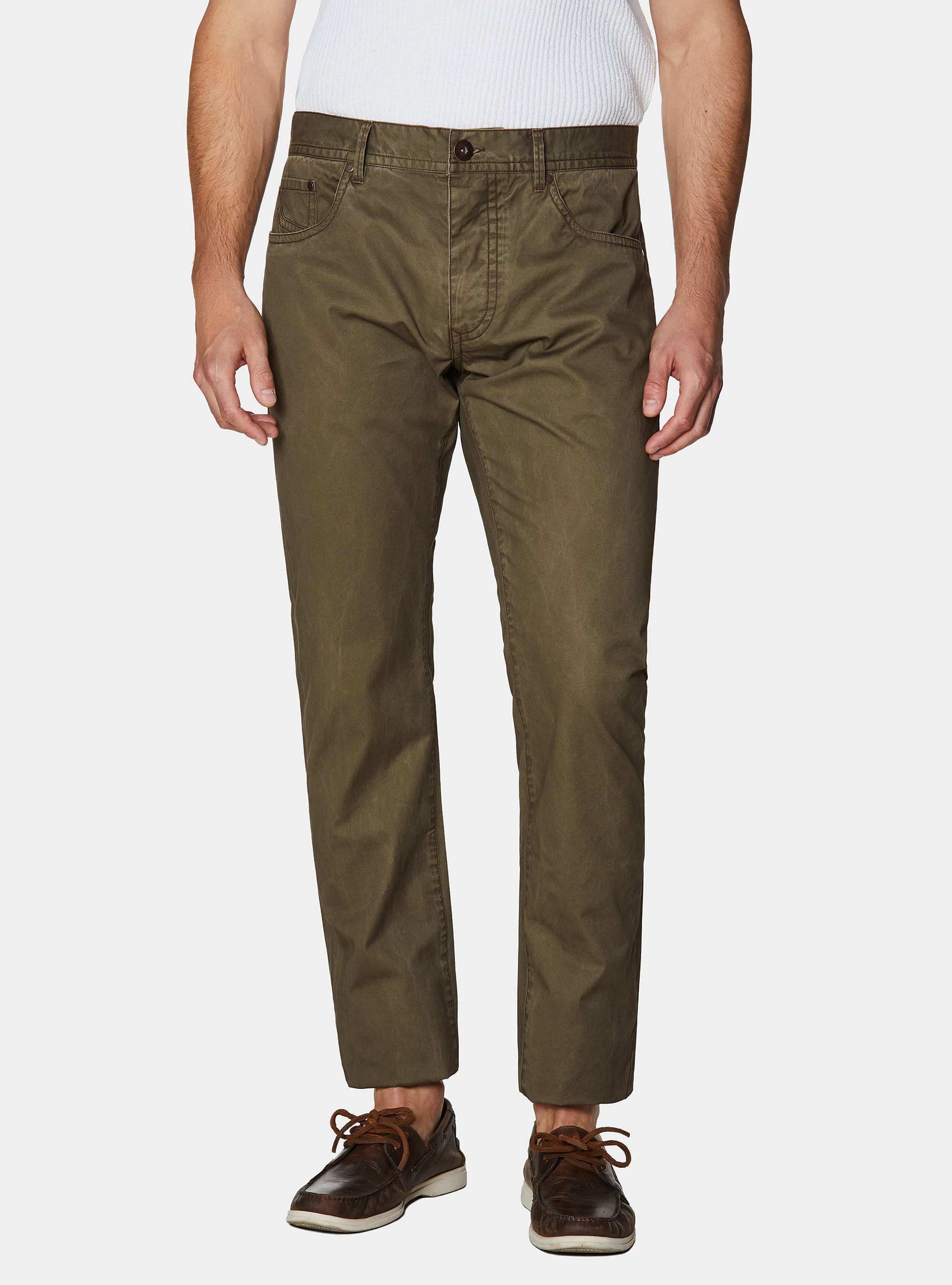 Slim Fit Hose aus Baumwolle, OLIVA 0614C