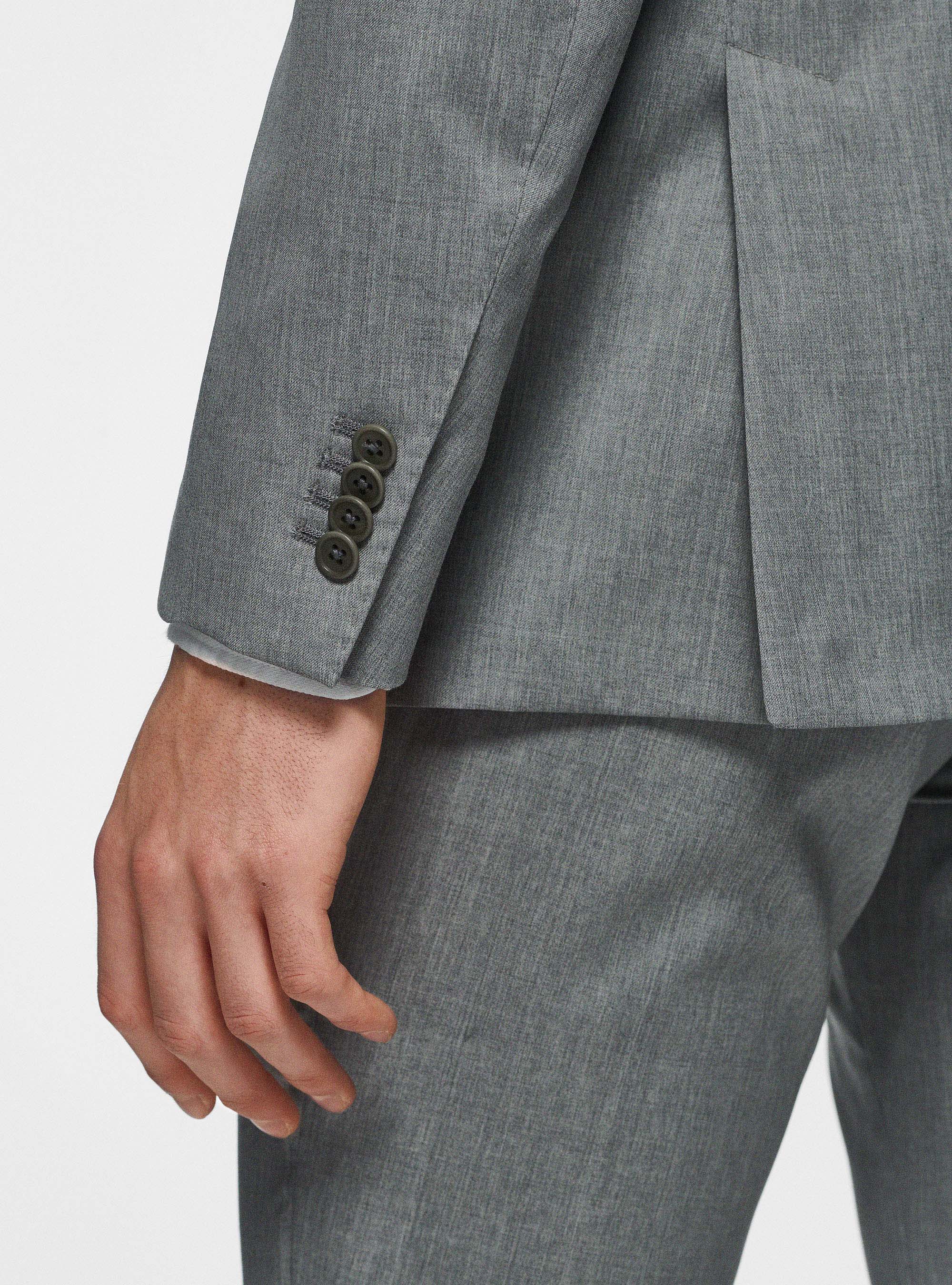 Pure 110's superfine wool blazer, LIGHT GREY MELANGE