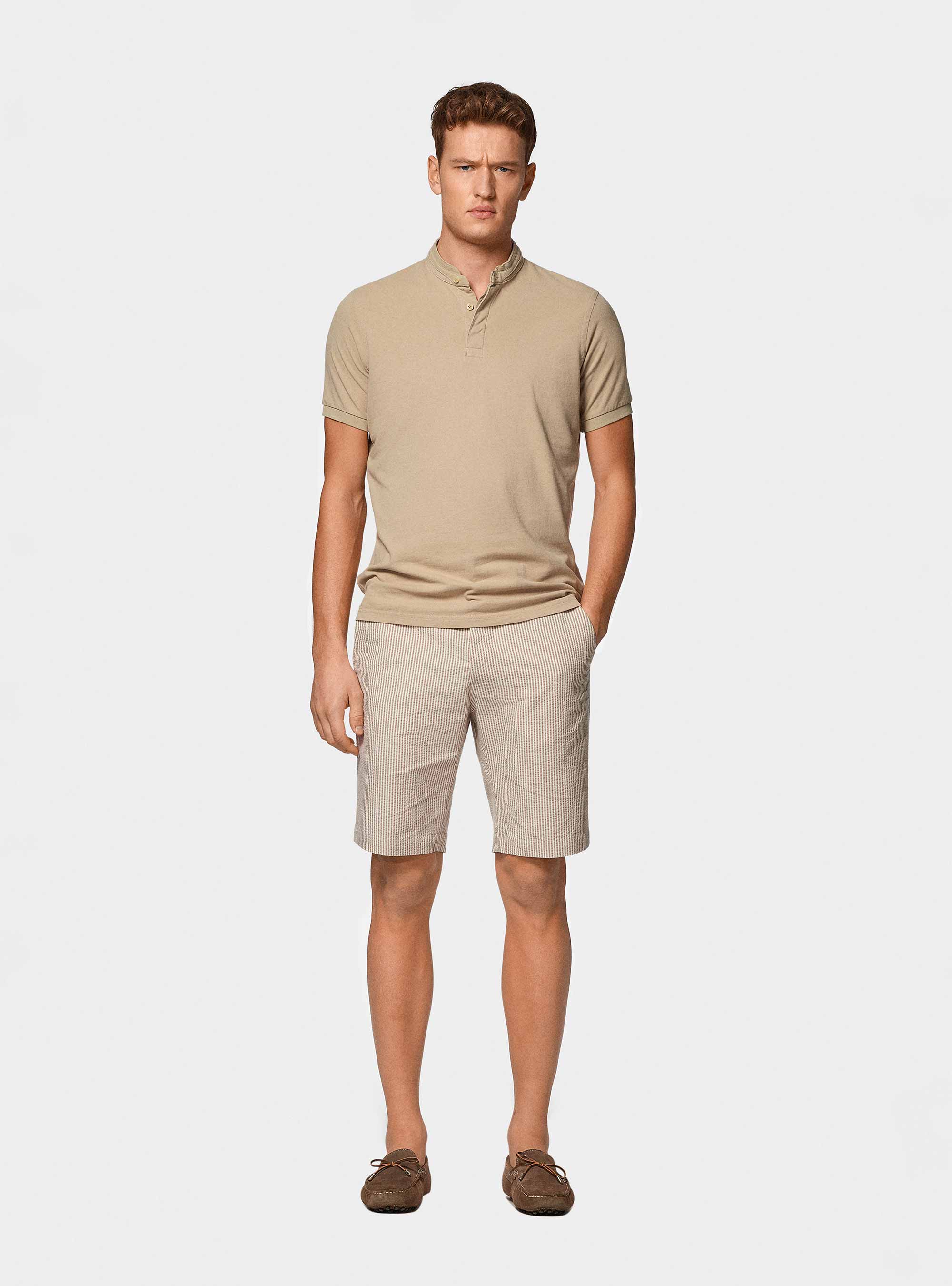 Koreanisches Piqu&eacute;-Poloshirt, ECRU 0560C