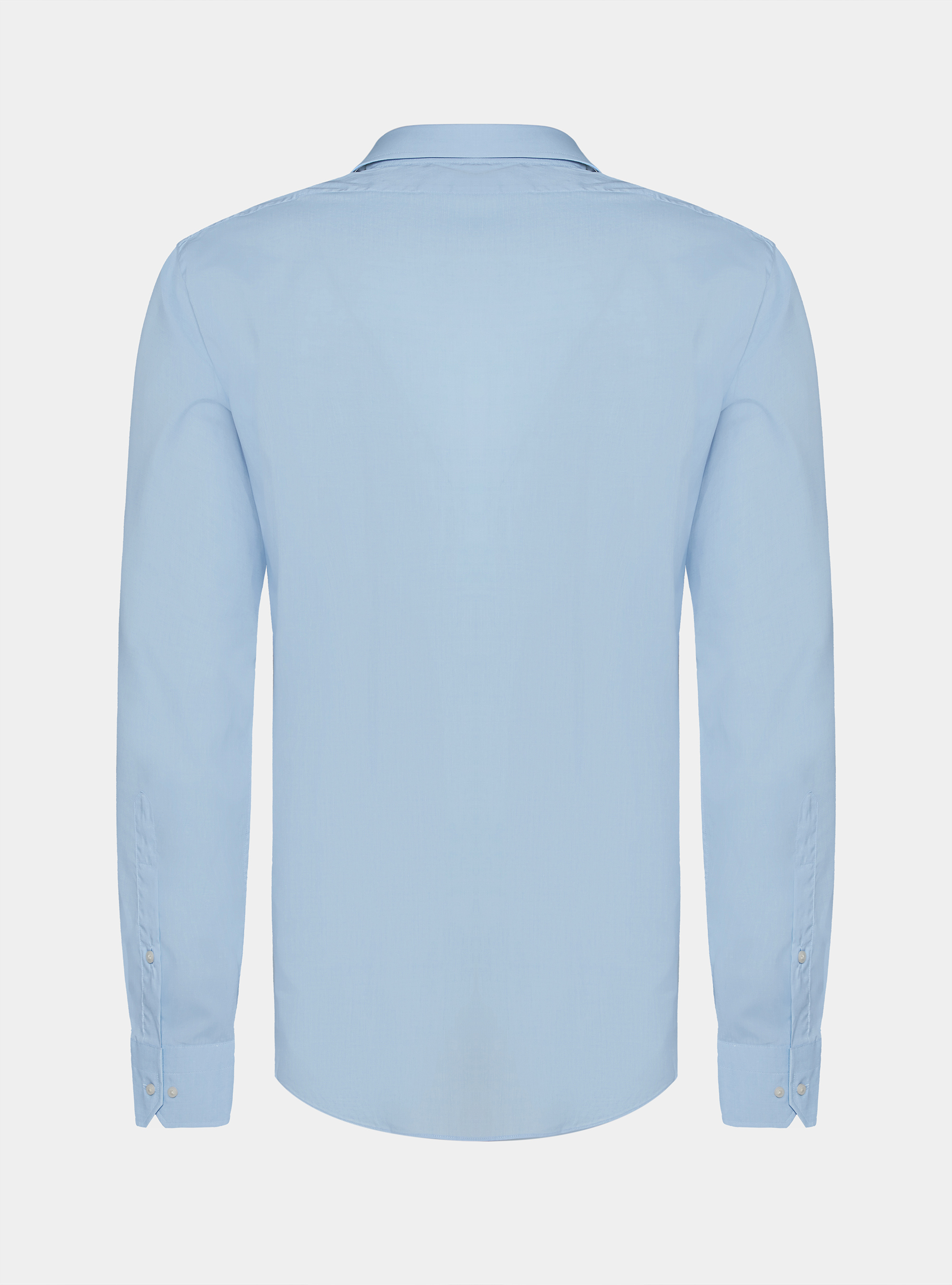 Custom-fit cotton poplin shirt, LIGHT BLUE