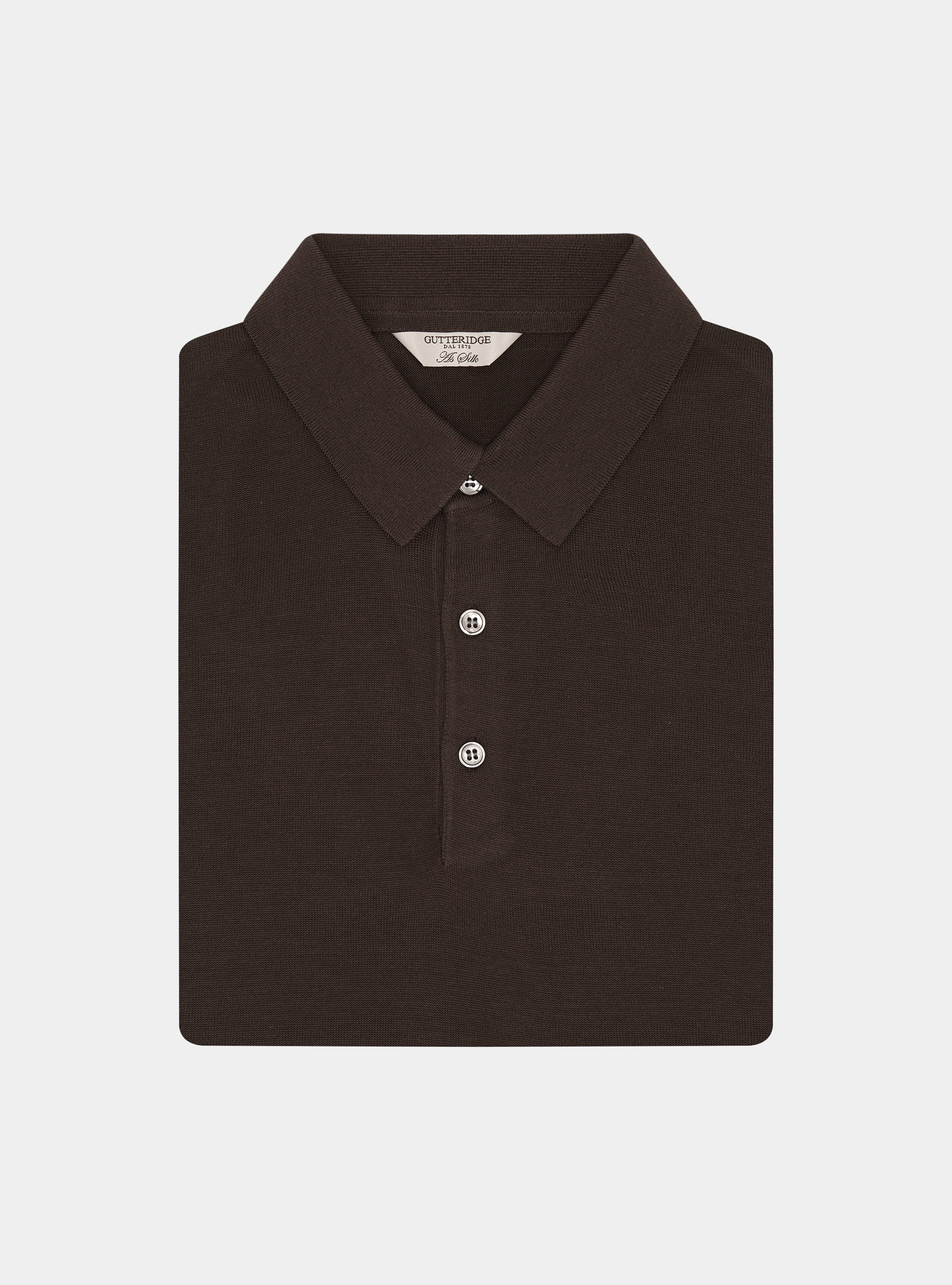 Polo de algod&oacute;n y seda, MARRON