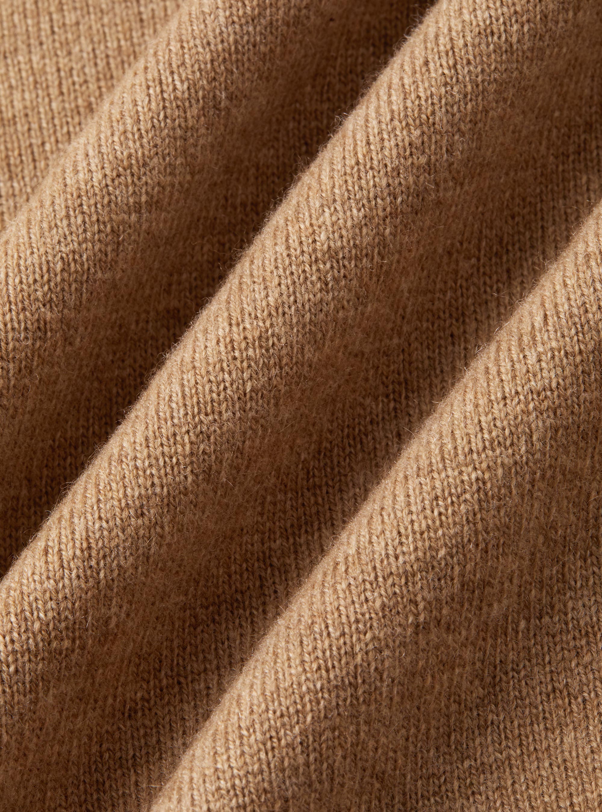 Maglia girocollo in lana lambswool e cashmere, CAMMELLO 0570C