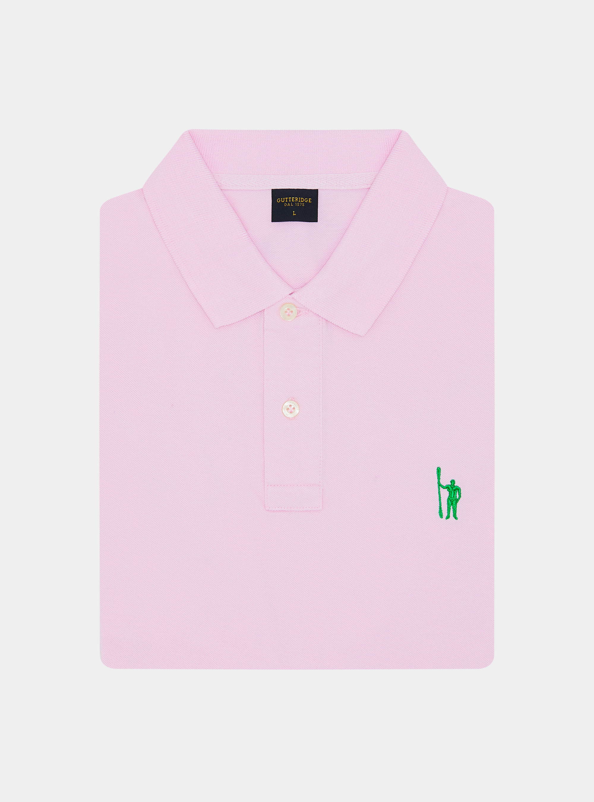 Piqu&eacute; polo shirt with embroidery, PINK