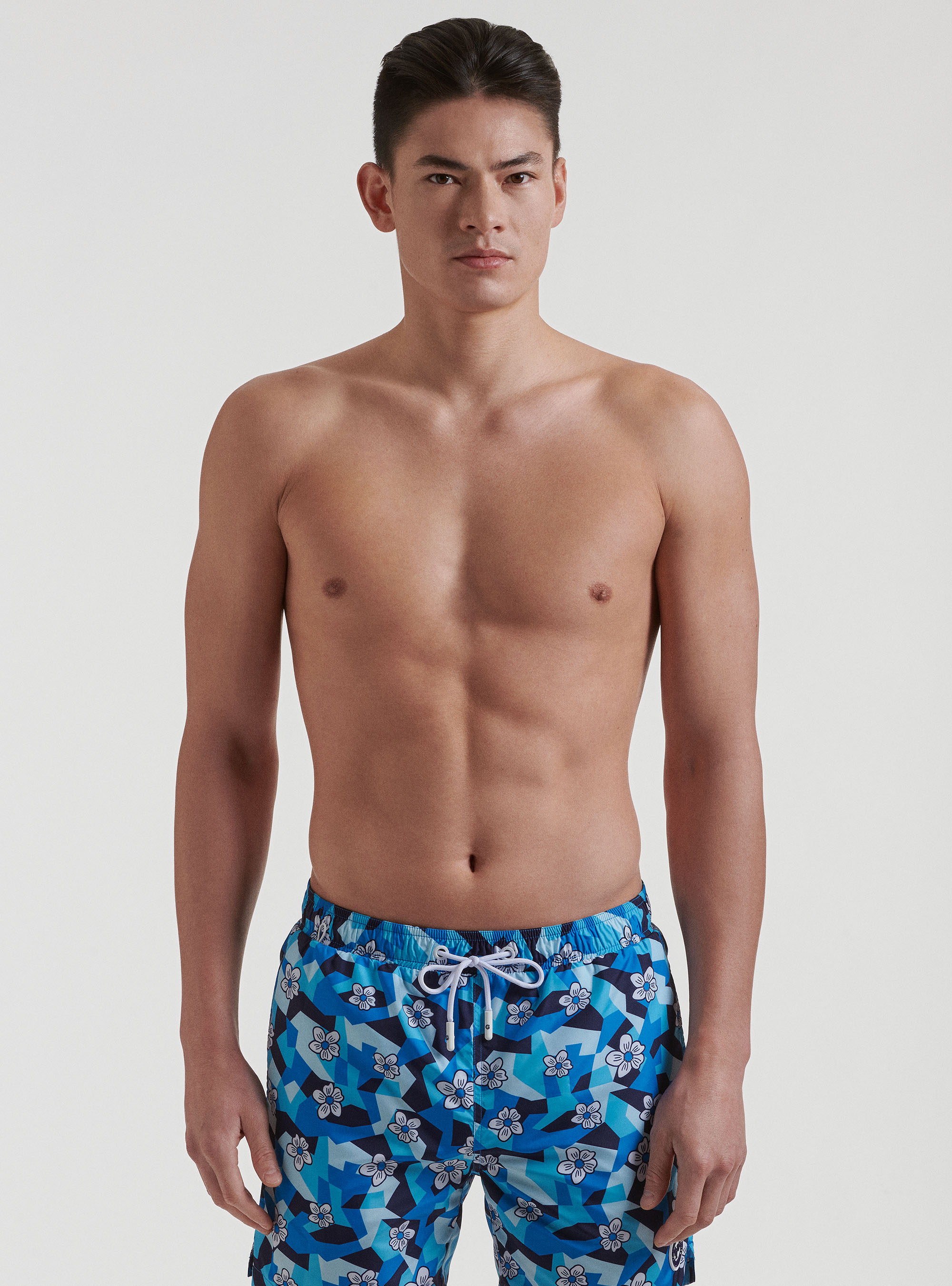 Flower patterned swimwear, TURCHESE 0258C