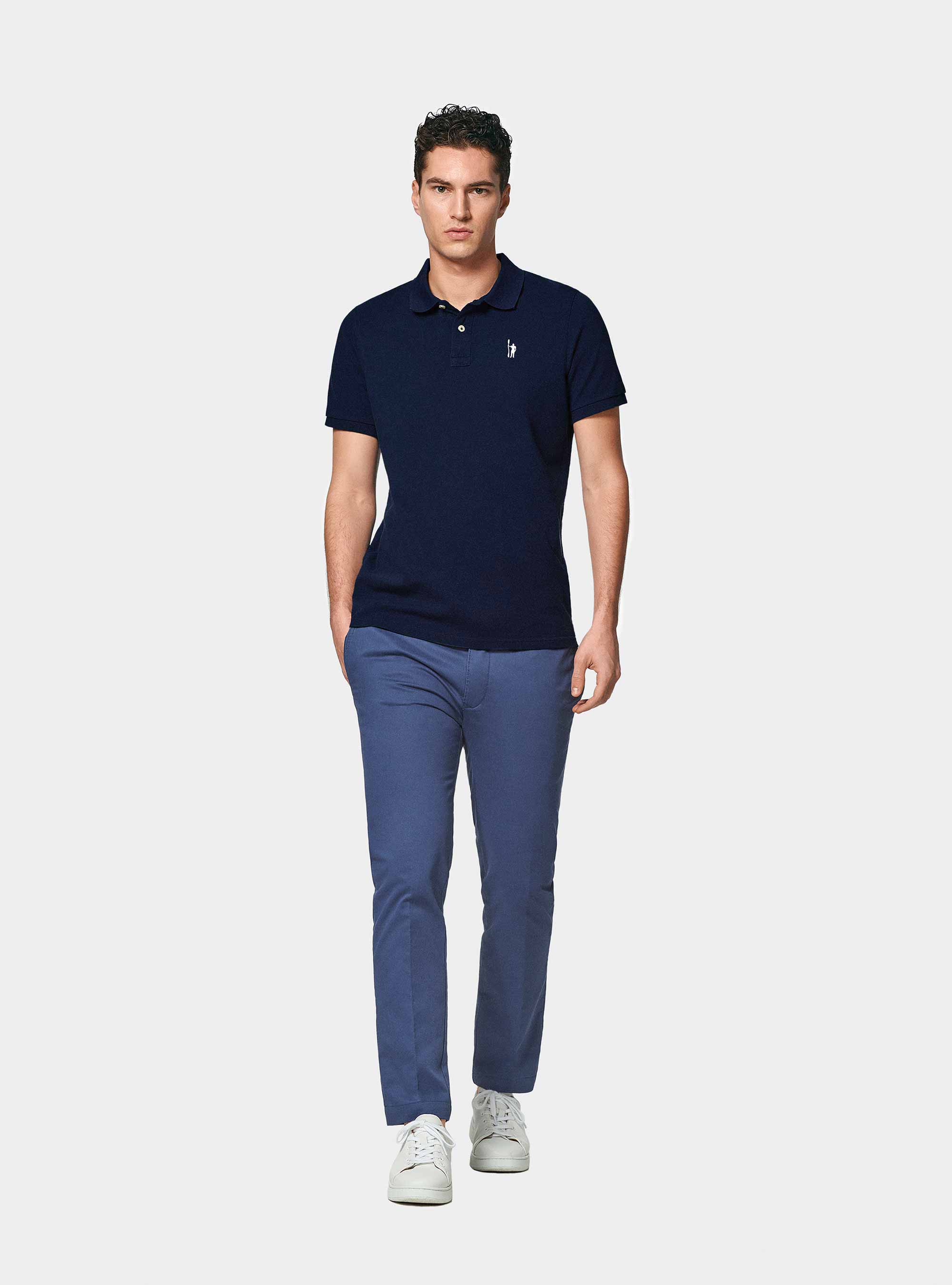 Polo classica in piquet, BLU