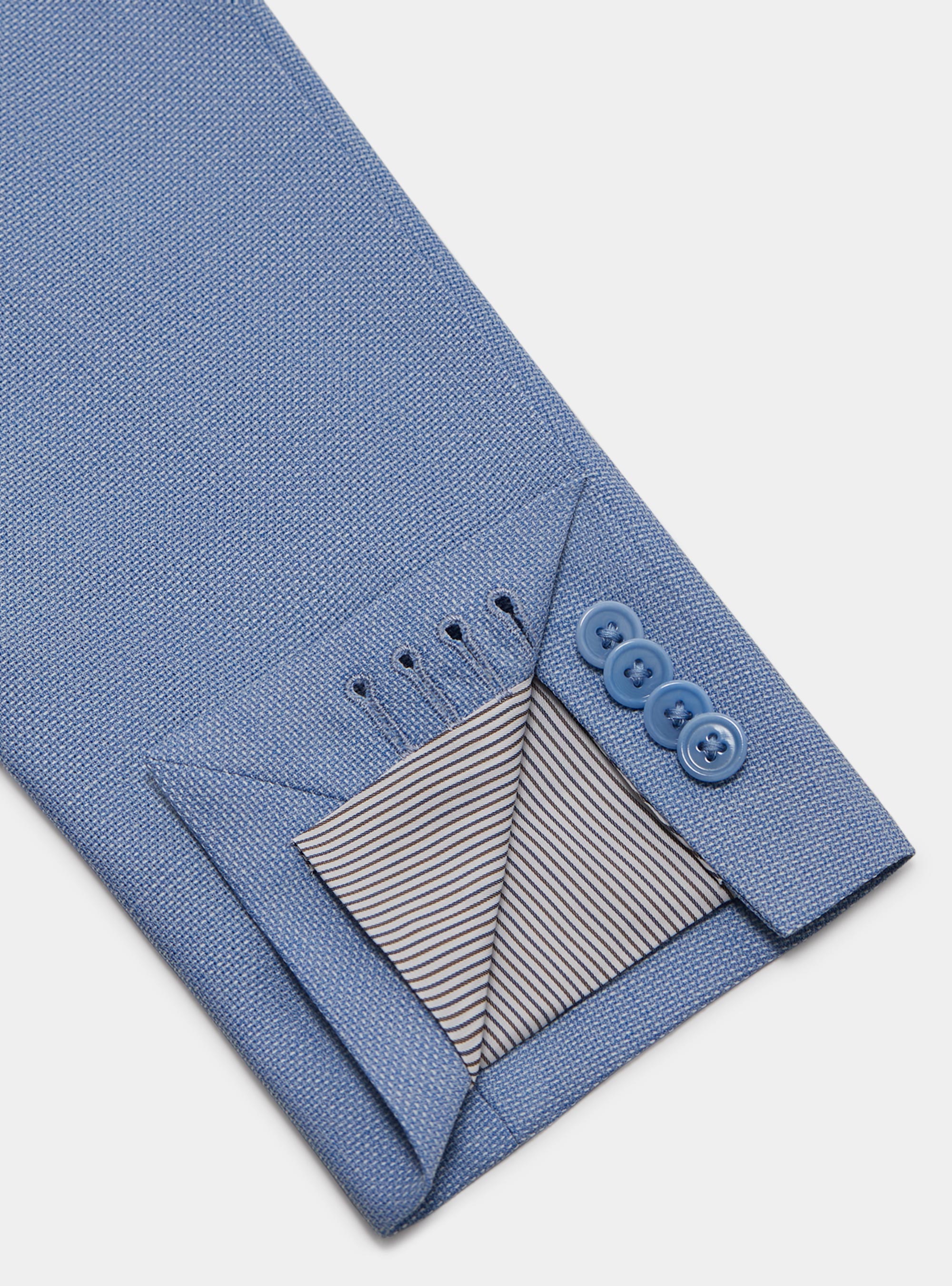 Pure wool hopsack blazer, LIGHT BLUE