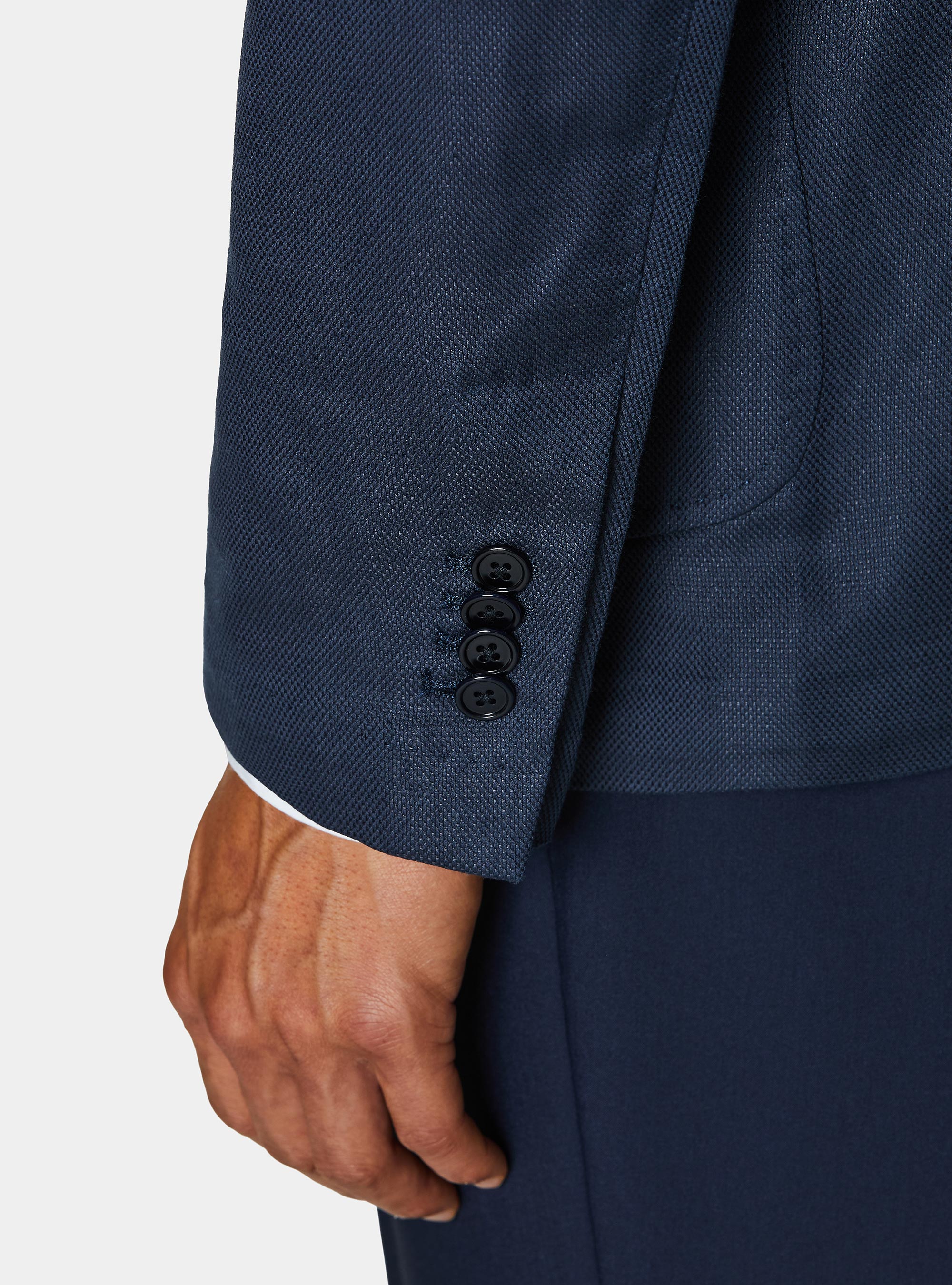 Pure wool hopsack blazer, NAVY BLUE