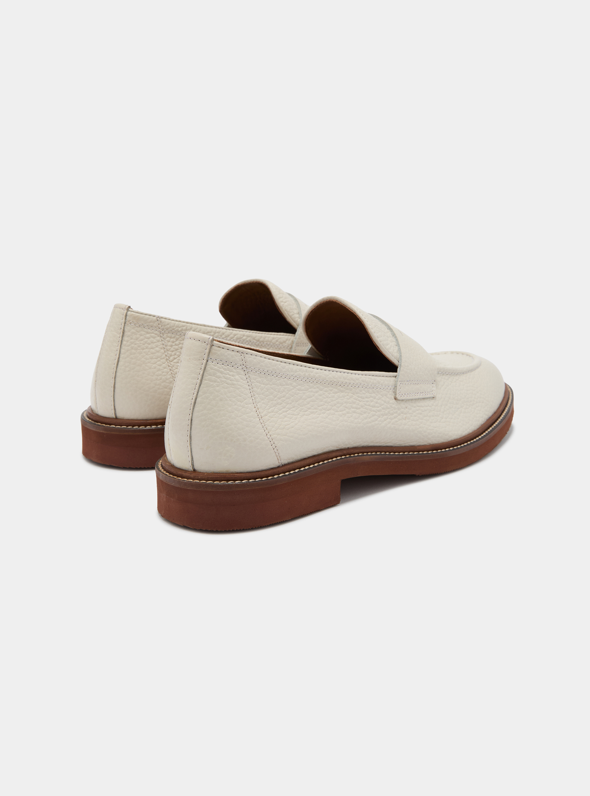 Mokassins aus weichem Leder, BIANCO 0099C
