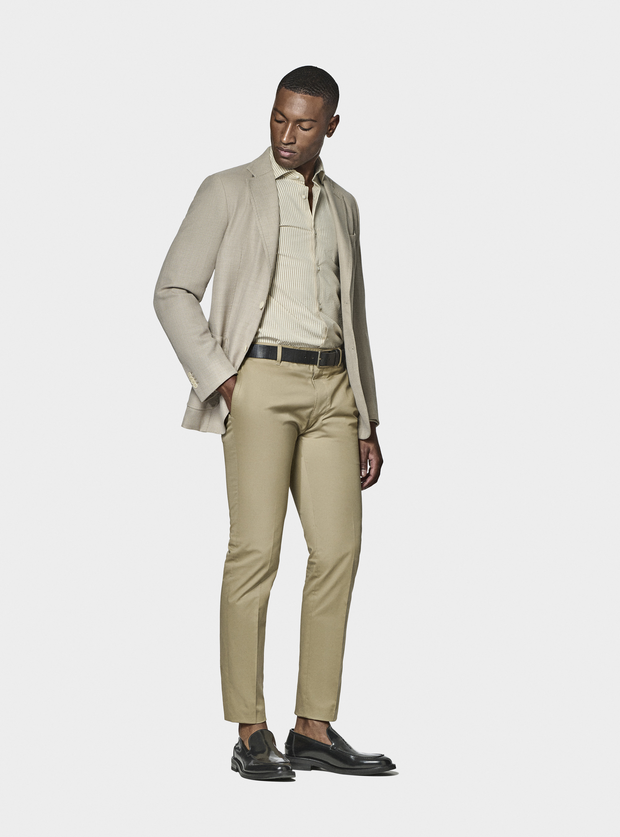 Lightweight twill slim fit chino trousers, MUD