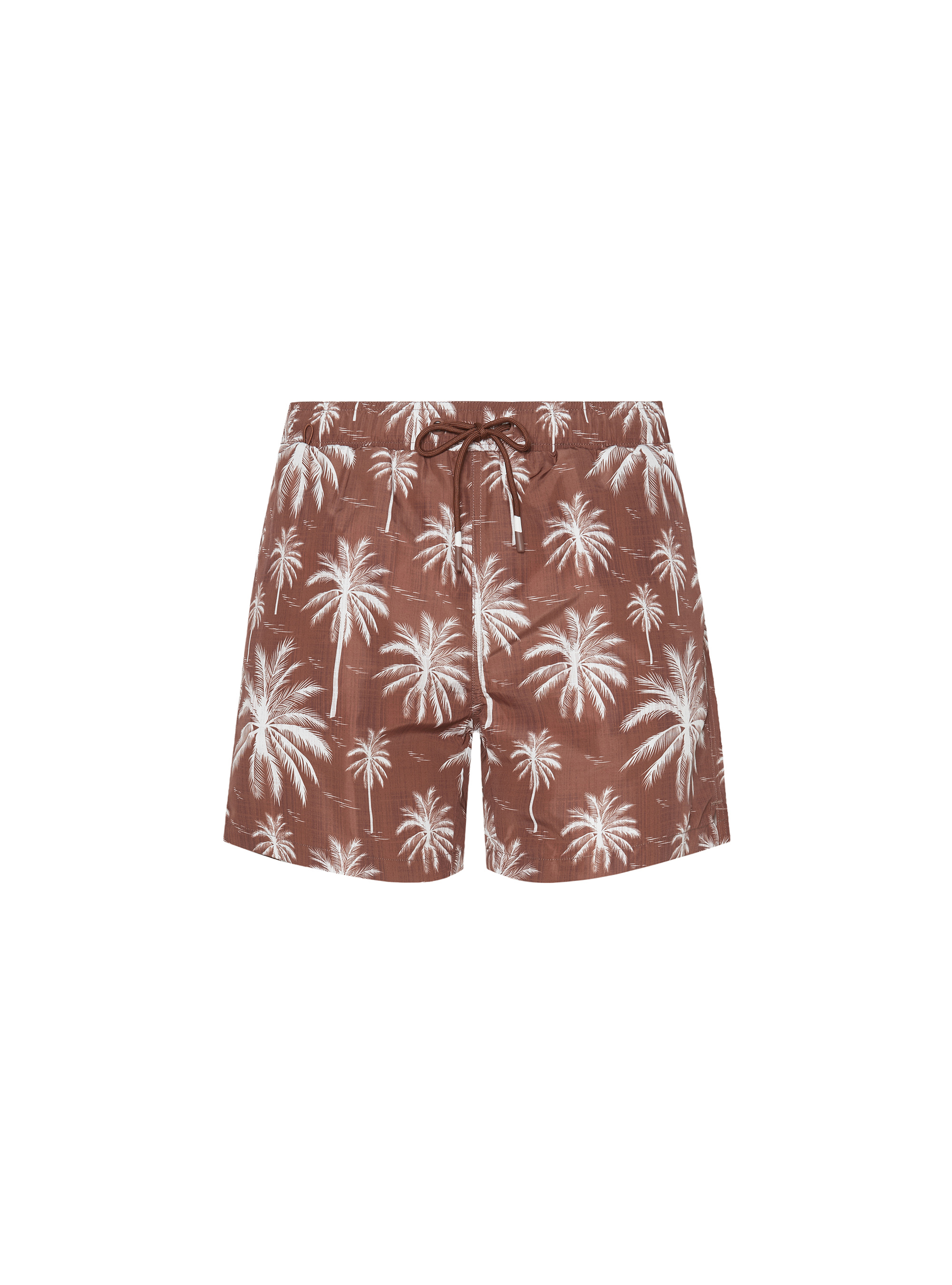 Palm print swimwear, TERRACOTTA