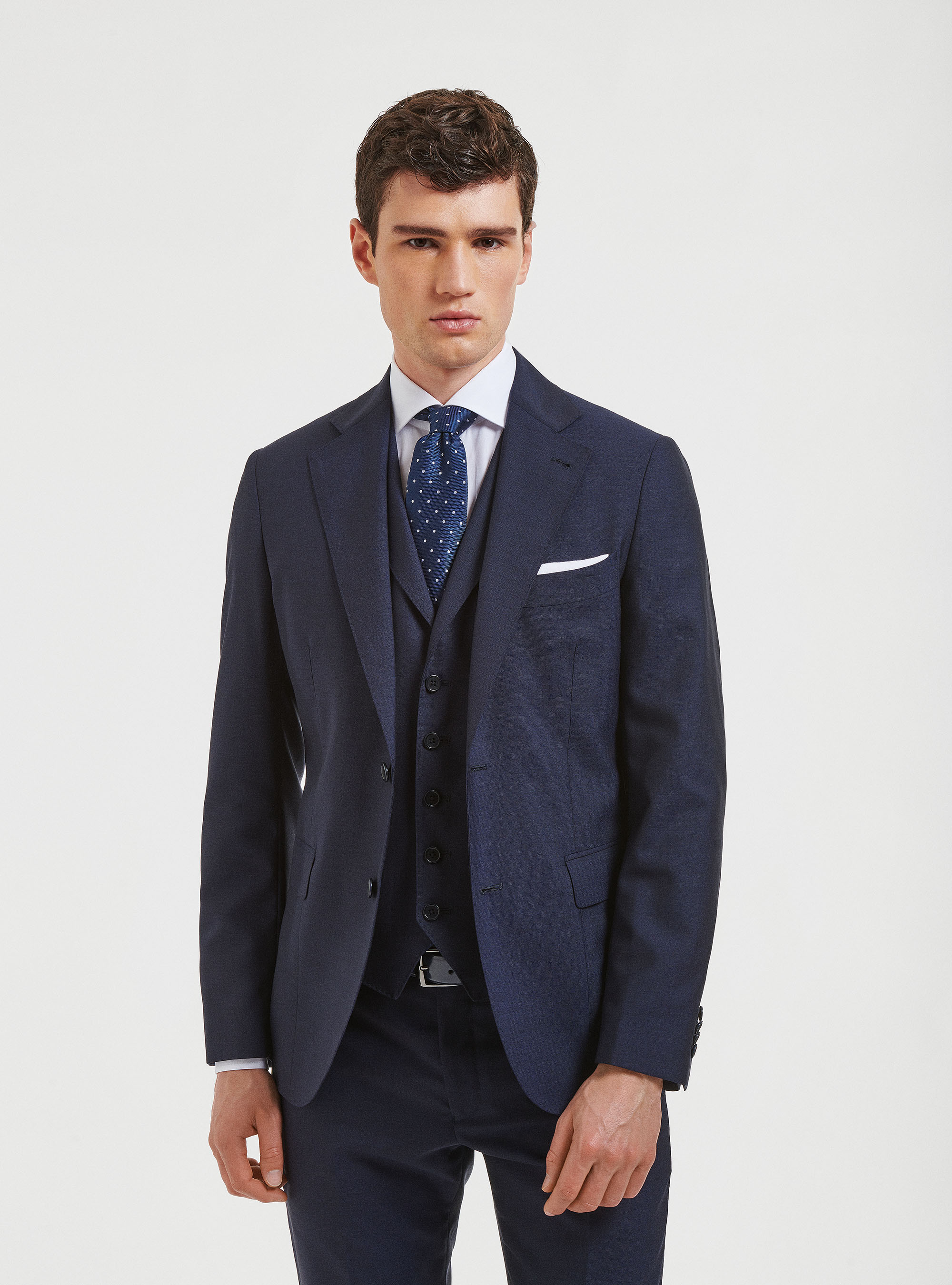 Americana de traje de pura lana Vitale Barberis Canonico, AZUL MARINO