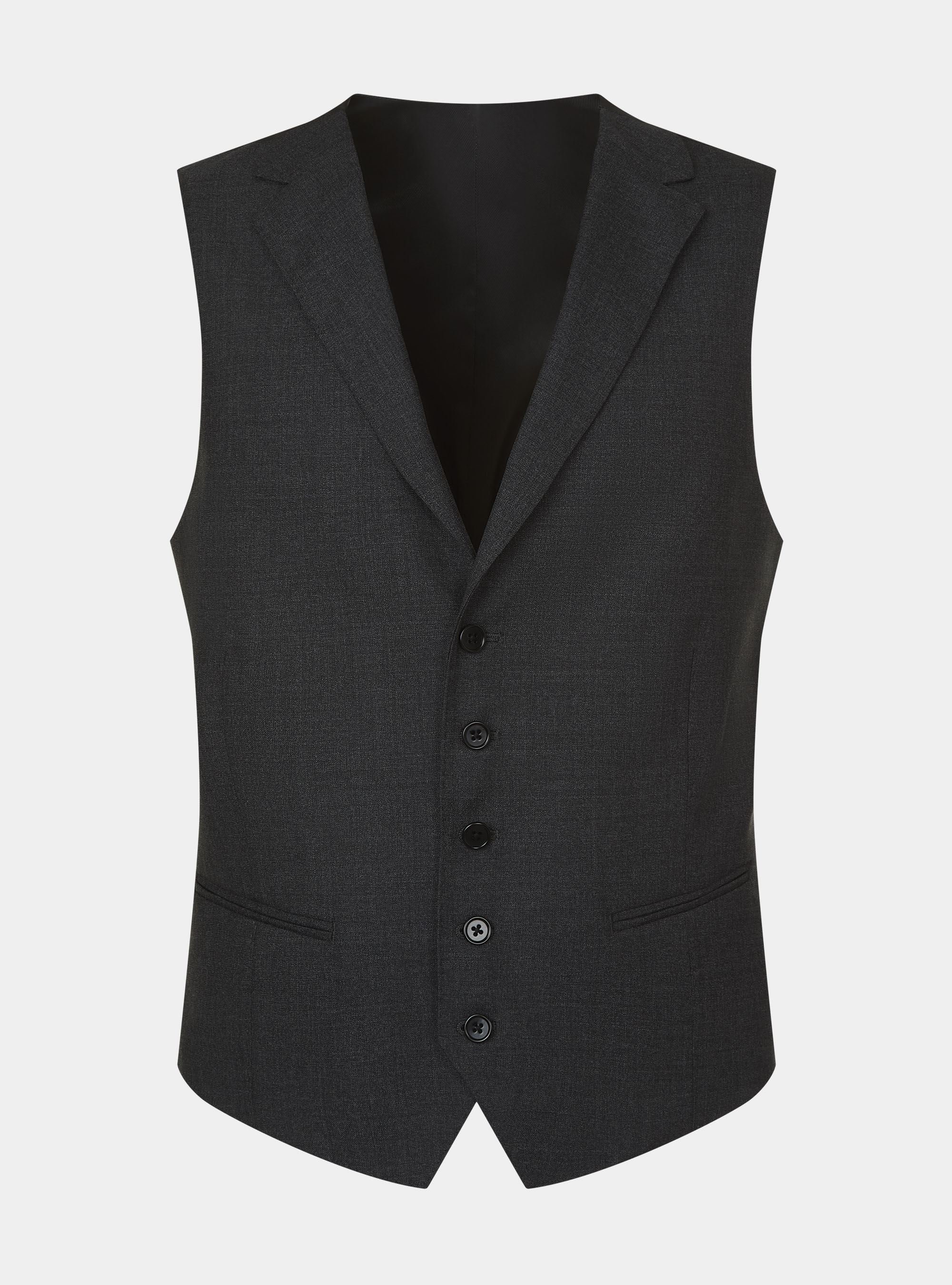 Vitale Barberis Canonico Pure Wool Waistcoat, ASPHALT GREY
