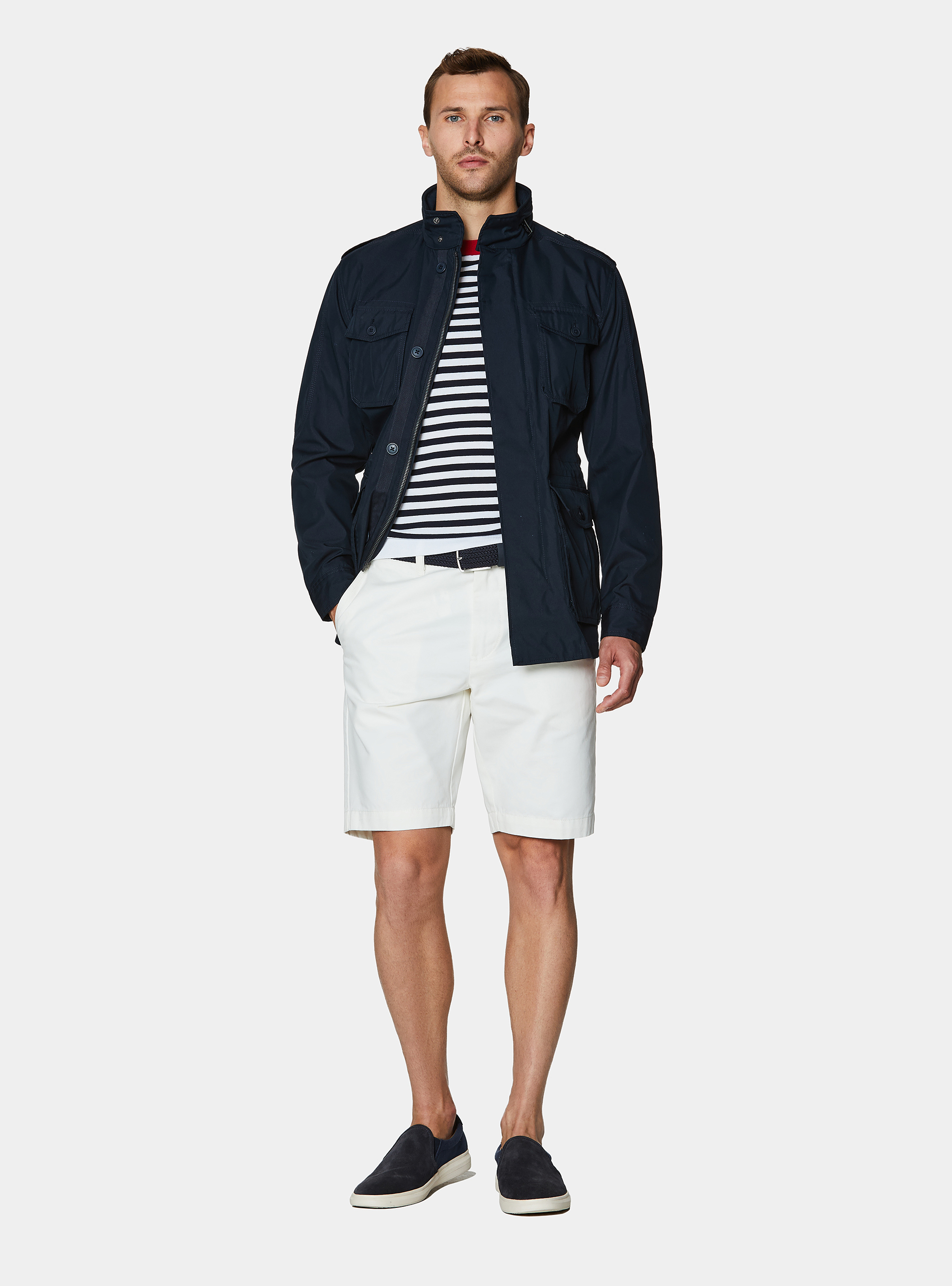 Field jacket in cotton blend twill, NAVY BLUE