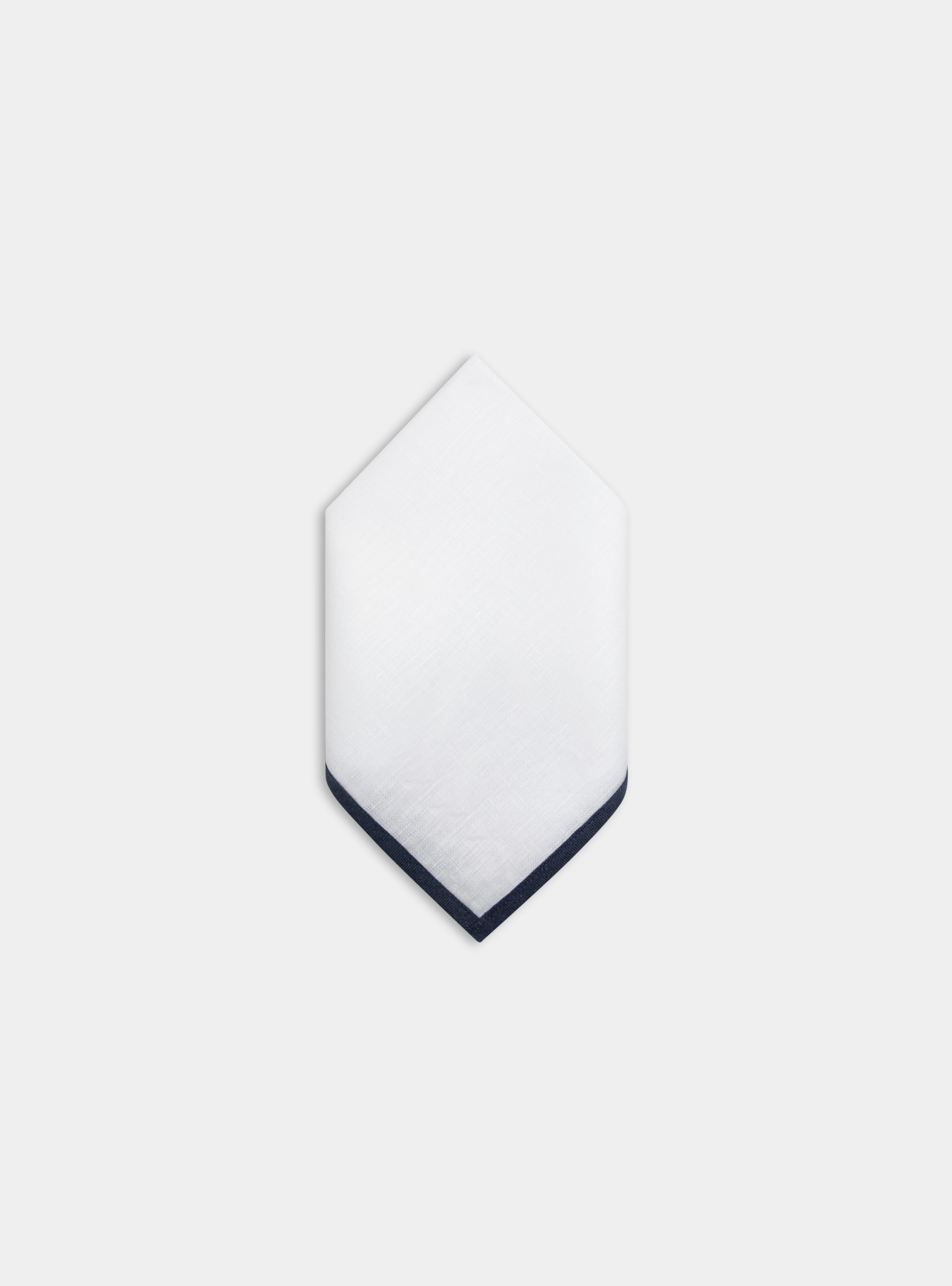 Linen pocket square, WHITE / BLUE NAVY