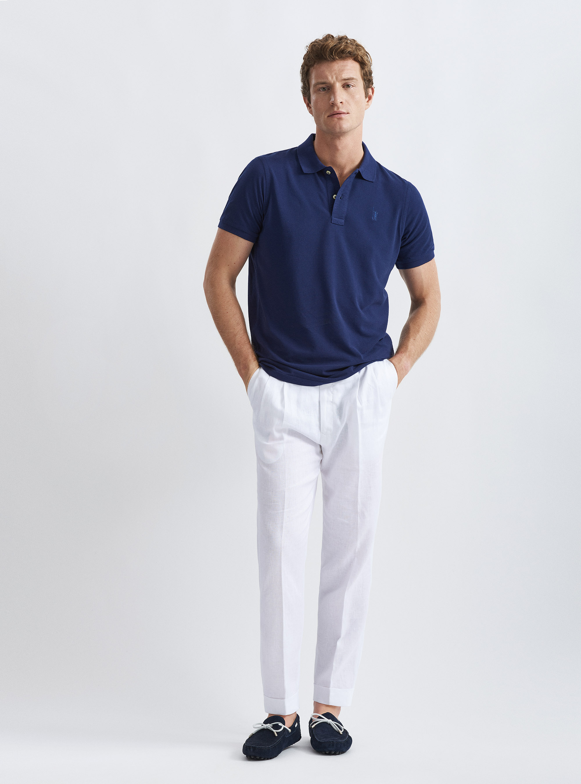 Klassisches Piqu&eacute;-Poloshirt, BLUE 0241C
