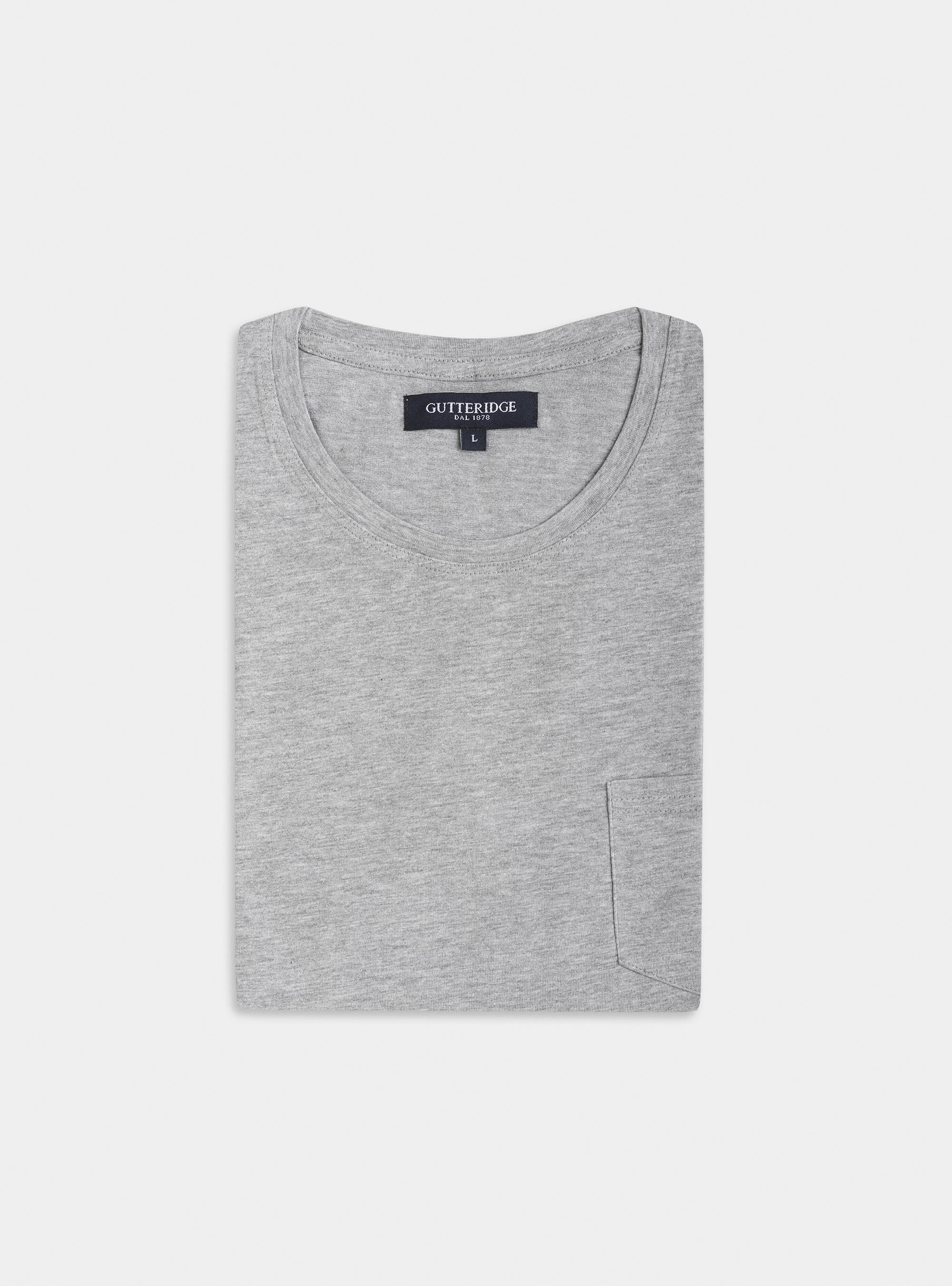 Supima-Baumwoll-Jersey-T-Shirt mit Tasche, GRIGIO 0120C