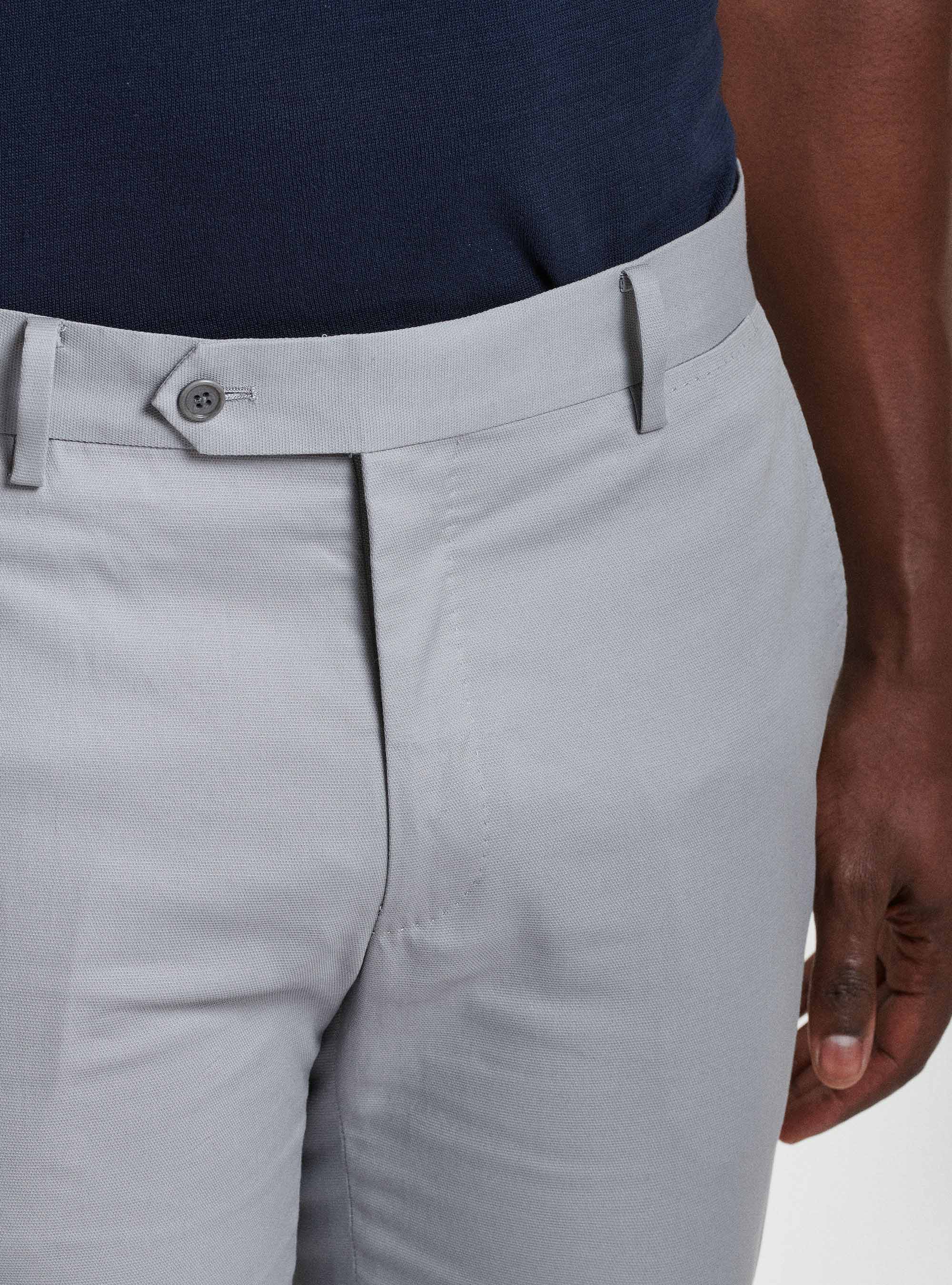 Armoured cotton suit trousers, LIGHT GREY MELANGE
