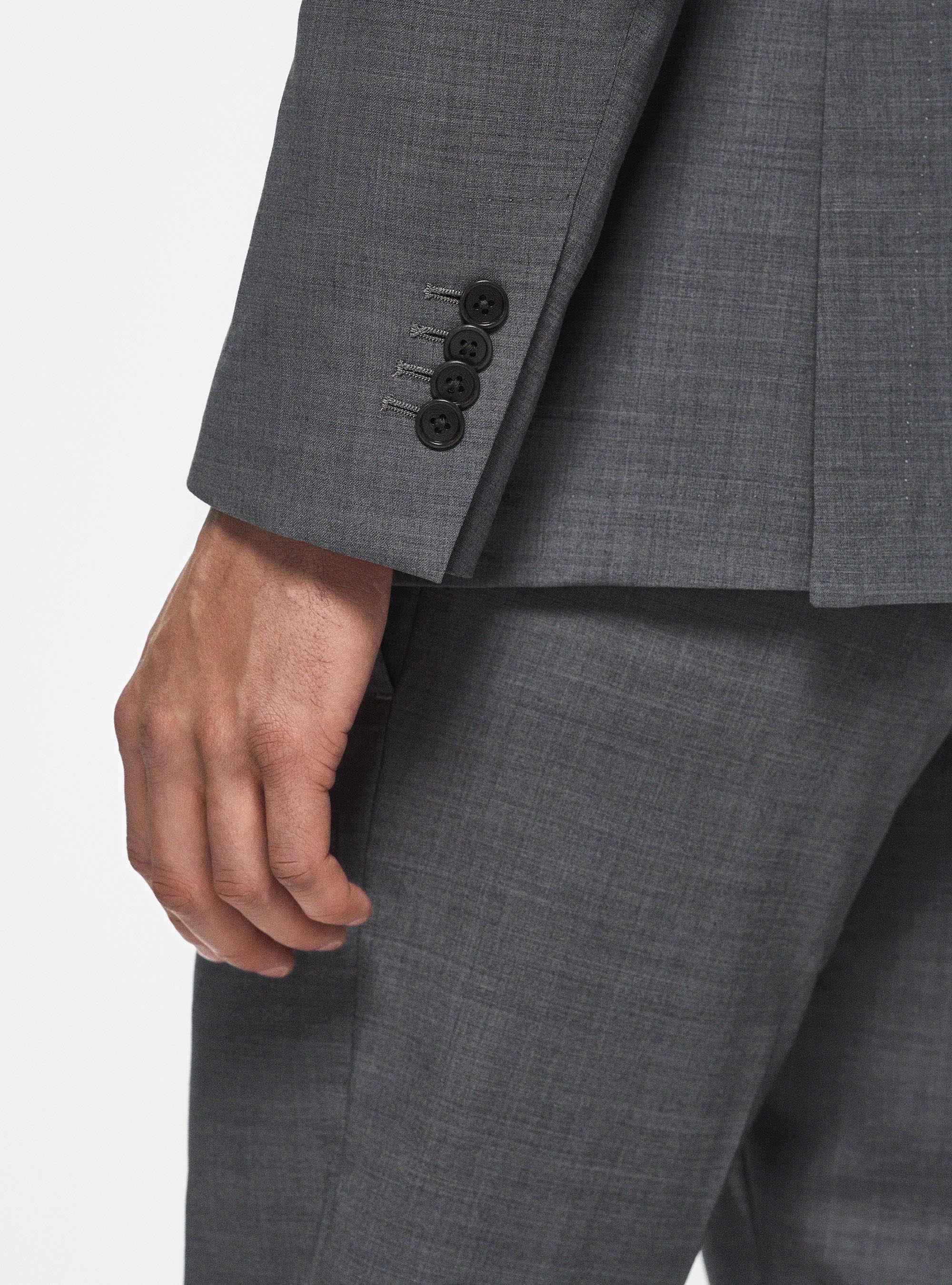 Blazer in pure superfine wool 120, LIGHT GREY MELANGE