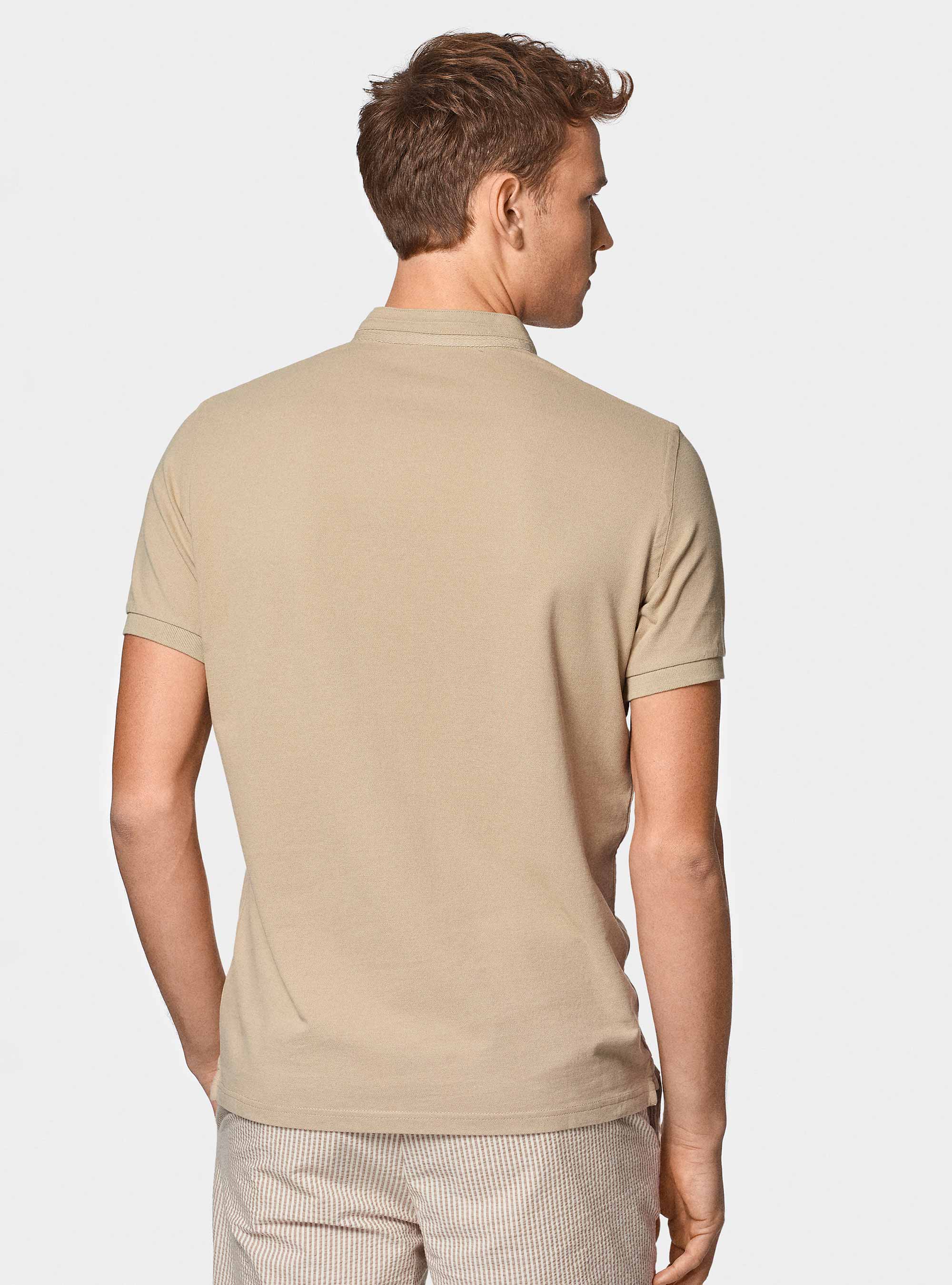 Koreanisches Piqu&eacute;-Poloshirt, ECRU 0560C
