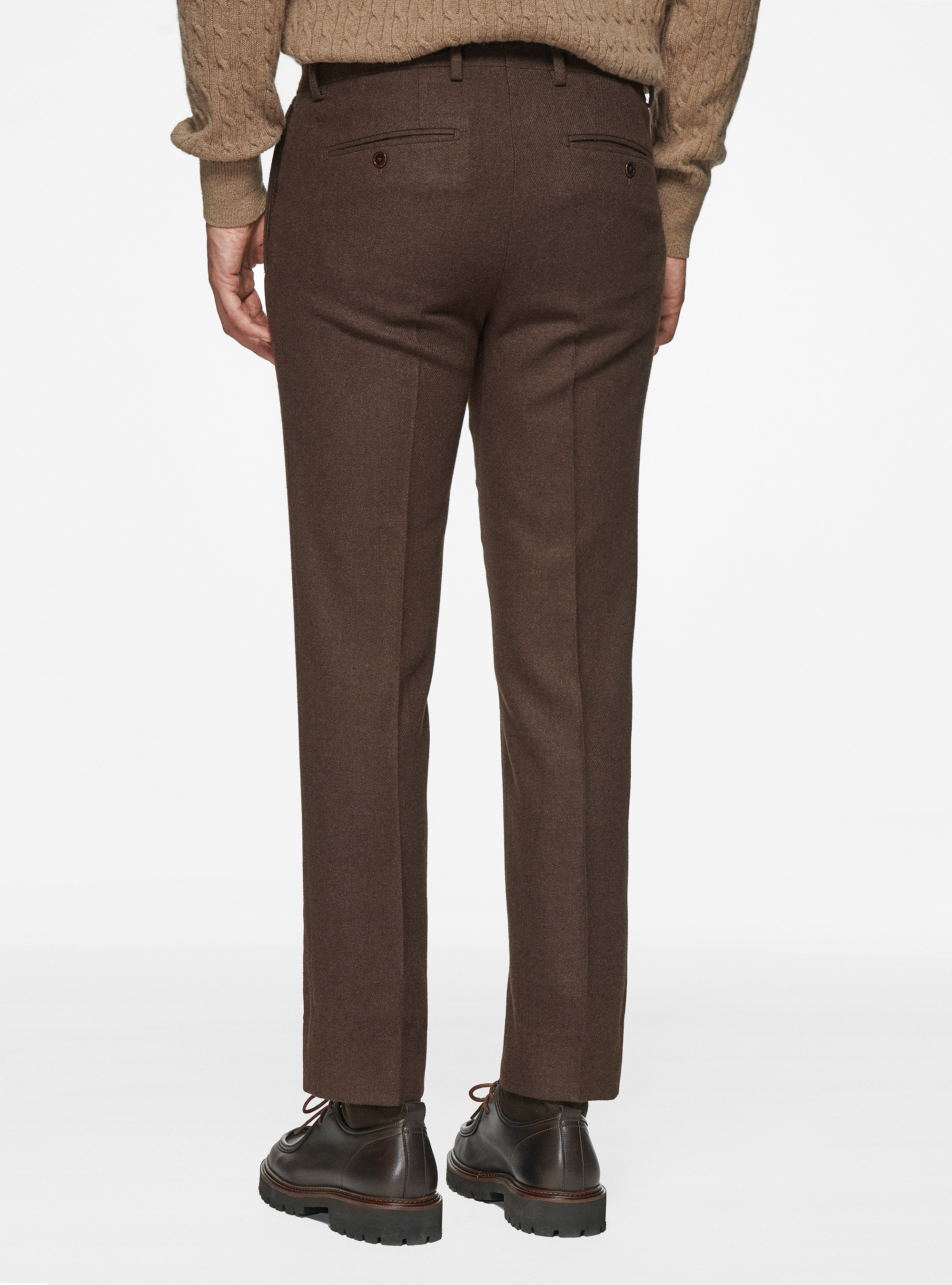 Flannel trousers, BROWN