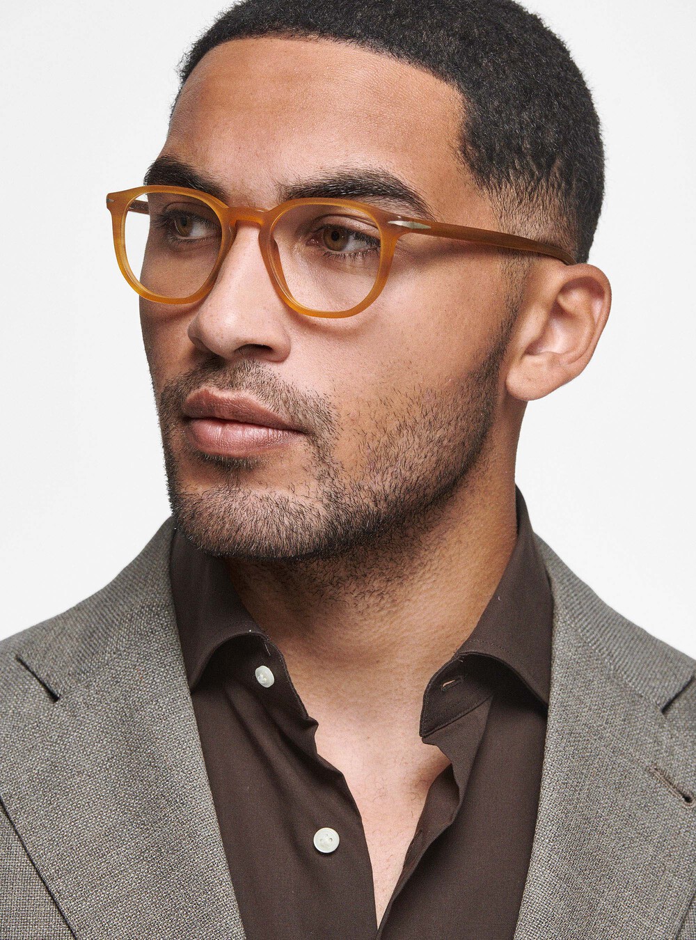 Micro-textured pure wool blazer, MUD