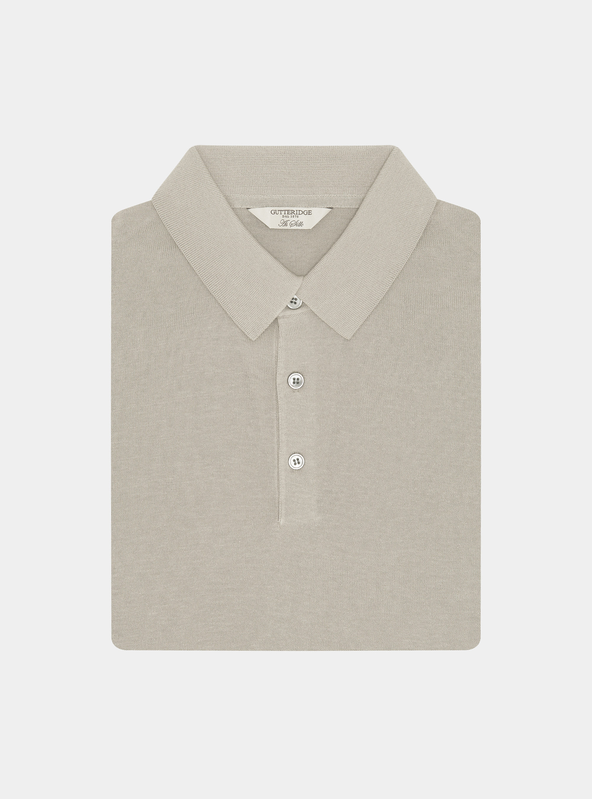 Cotton and silk polo shirt, SAND