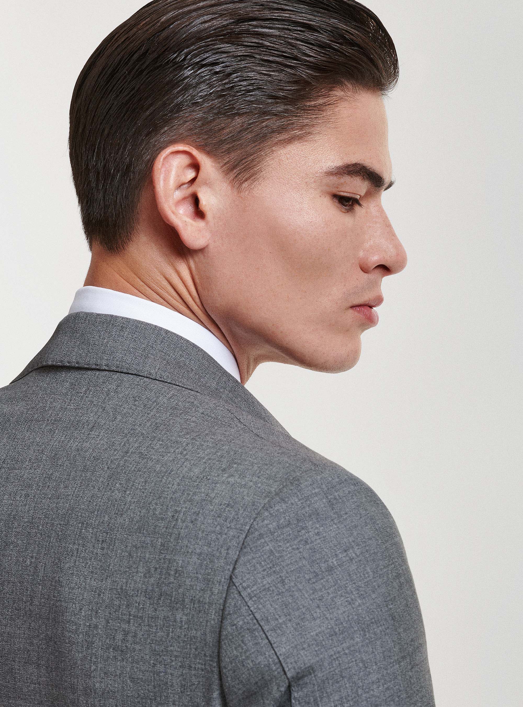 Americana de traje de pura lana Vitale Barberis Canonico, GRIS MARENGO