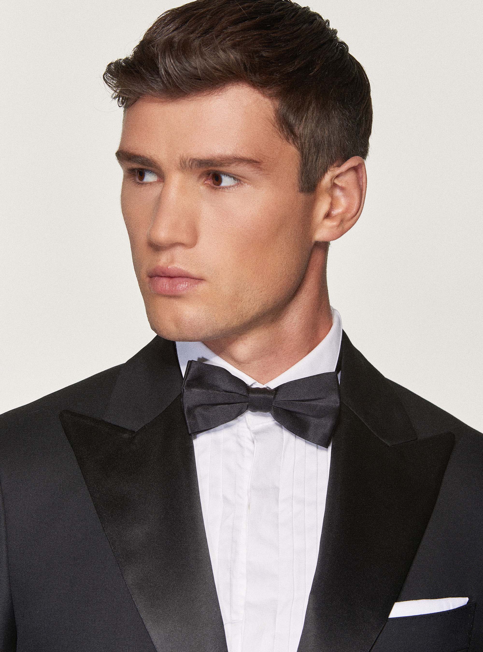Pure superfine wool 110's Vitale Barberis Canonico tuxedo blazer, BLACK