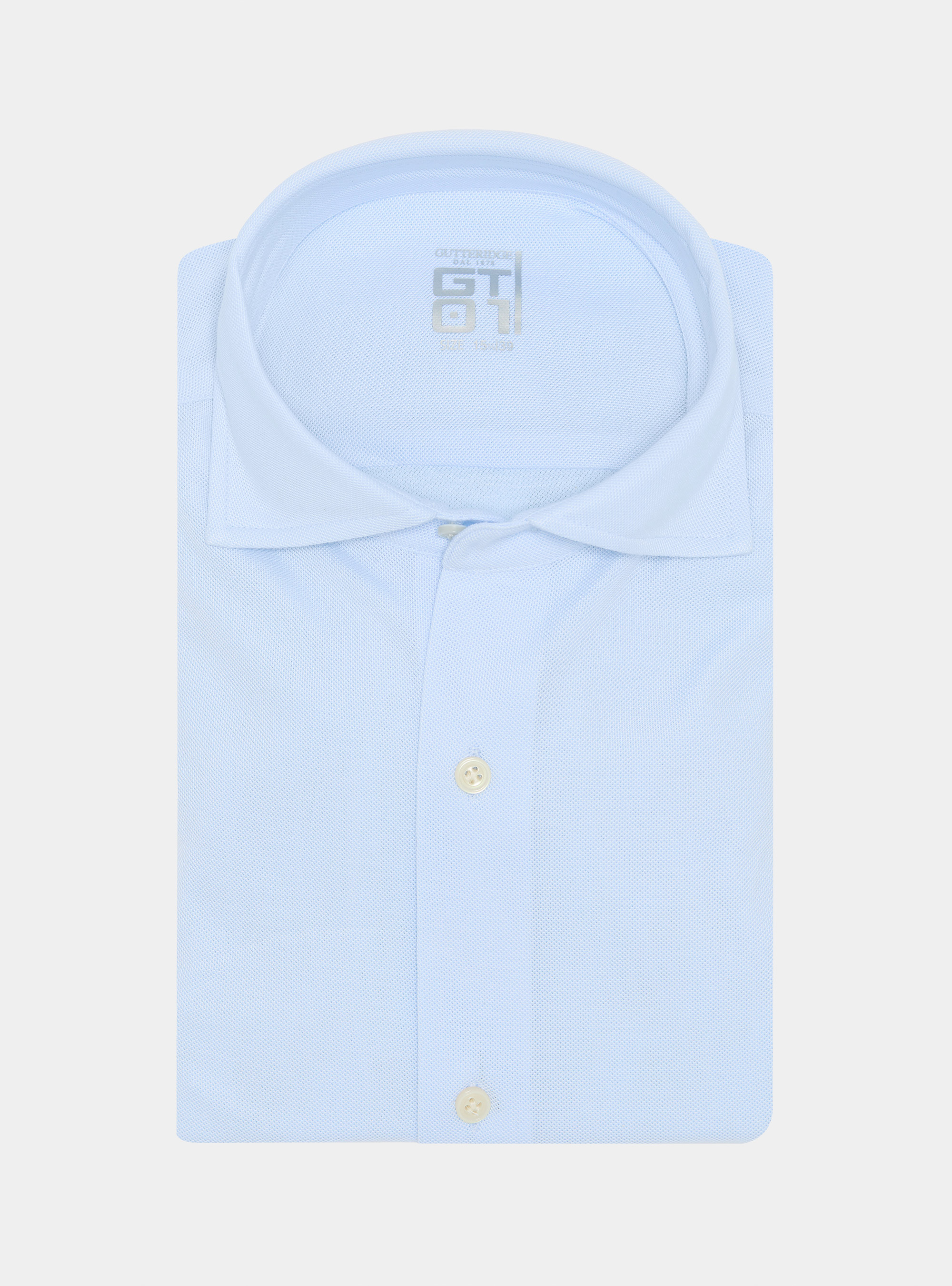 GT01 pique cotton blend polo shirt, LIGHT BLUE