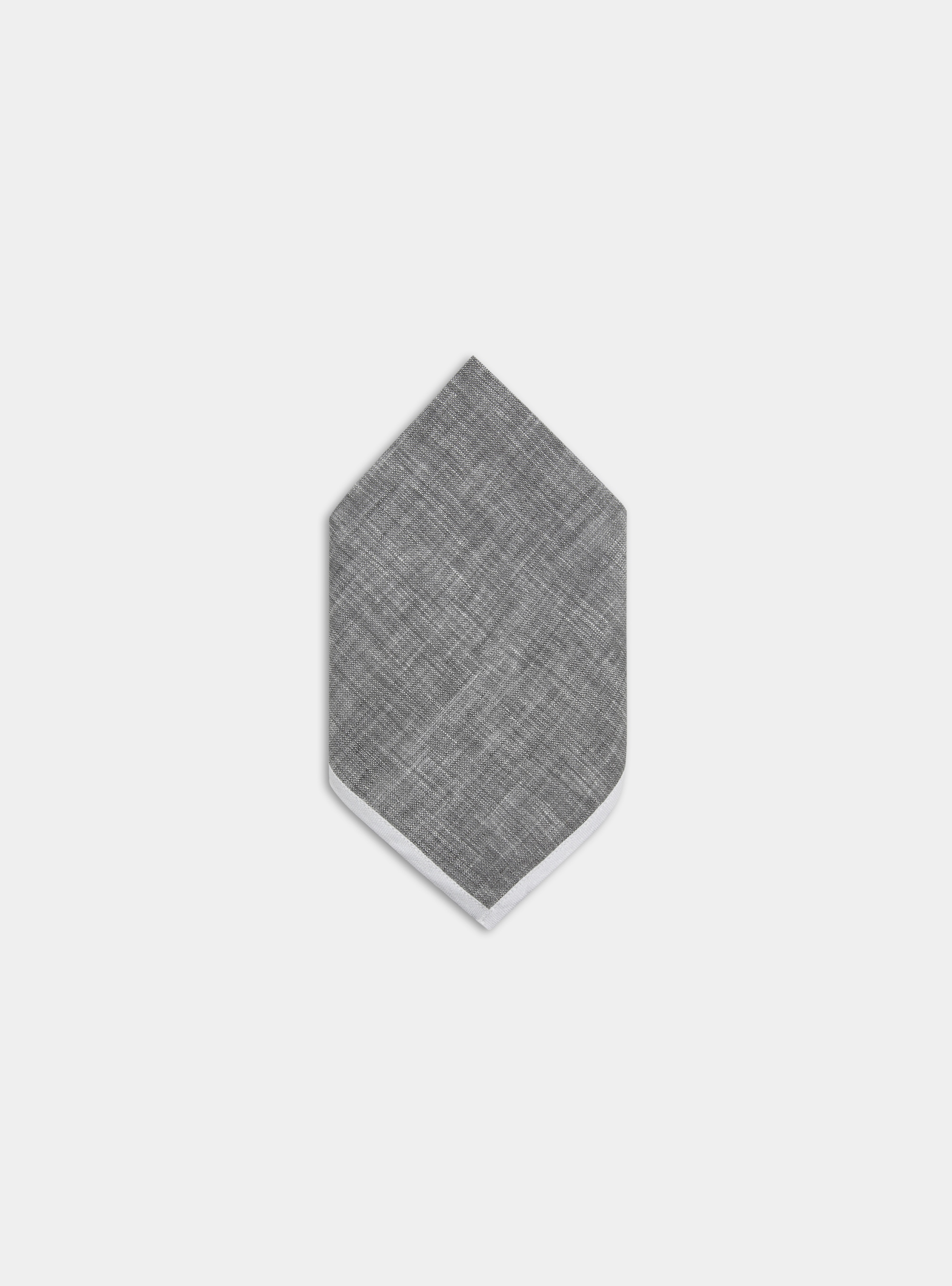 Linen pocket square, LIGHT GREY MELANGE