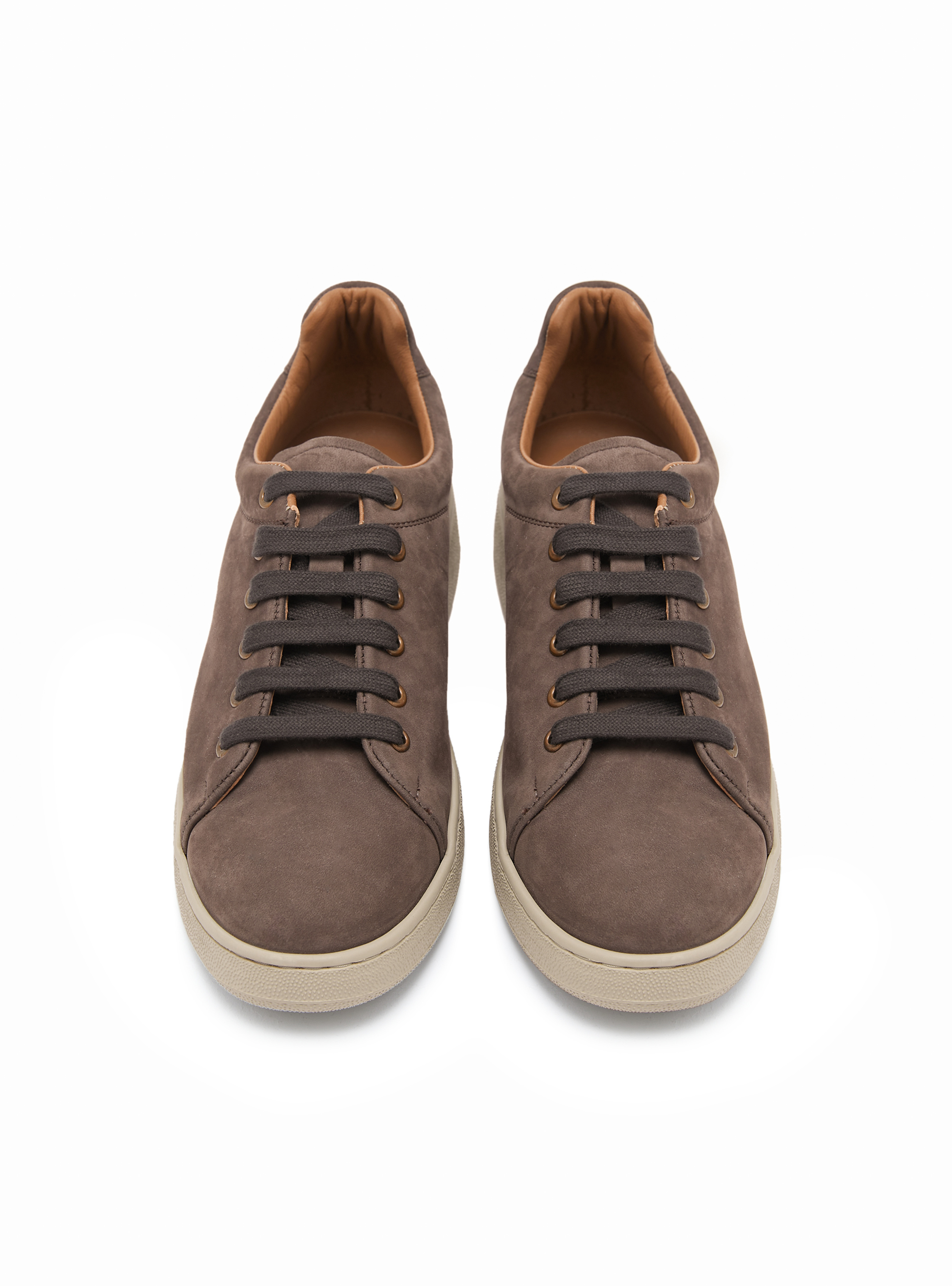 Baskets en nubuck, MARRON