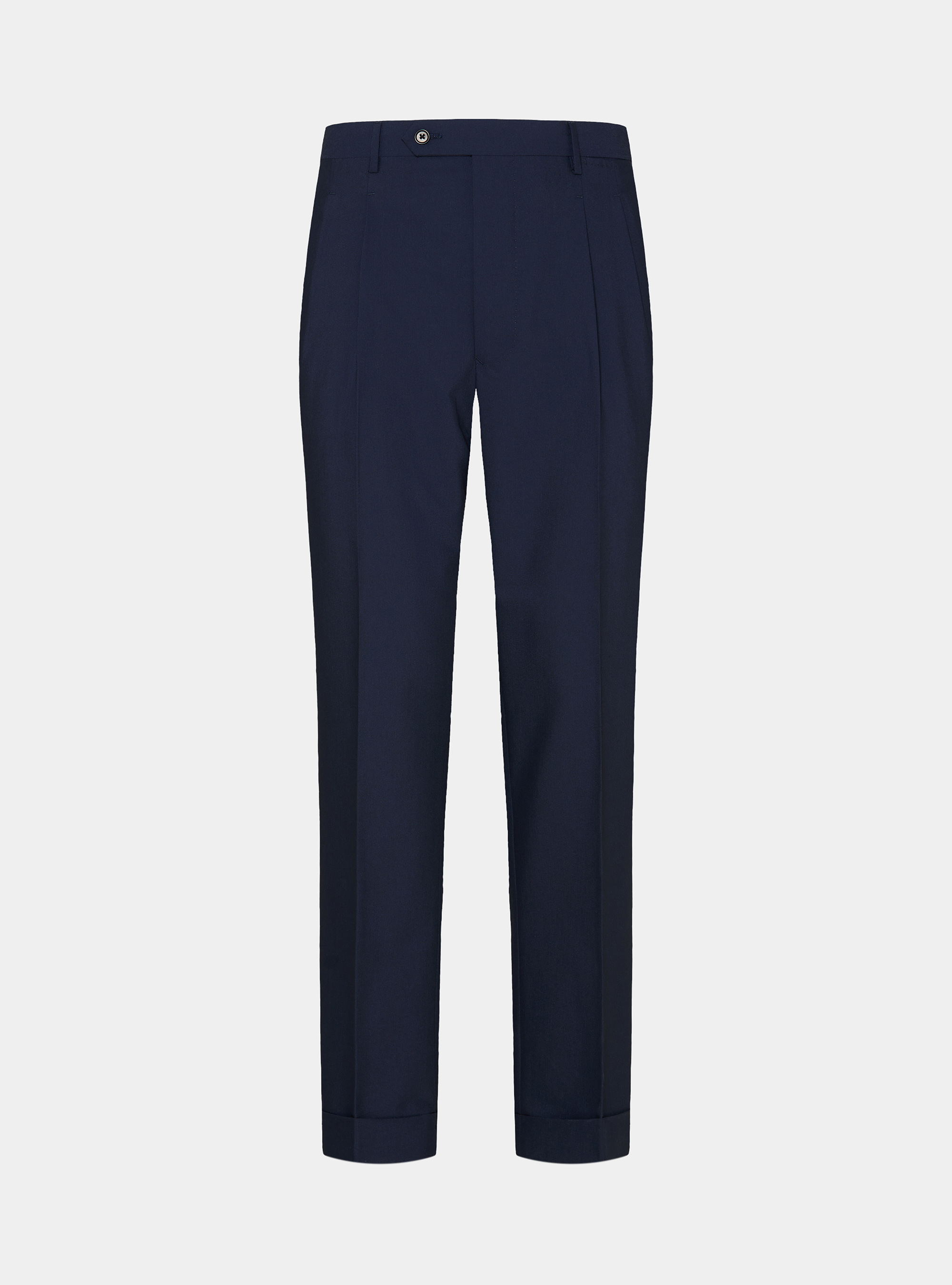 Classic trousers with pleats, NAVY BLUE